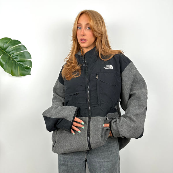 North Face Grey Denali Teddy Bear Fleece Zip Up Jacket (XL)