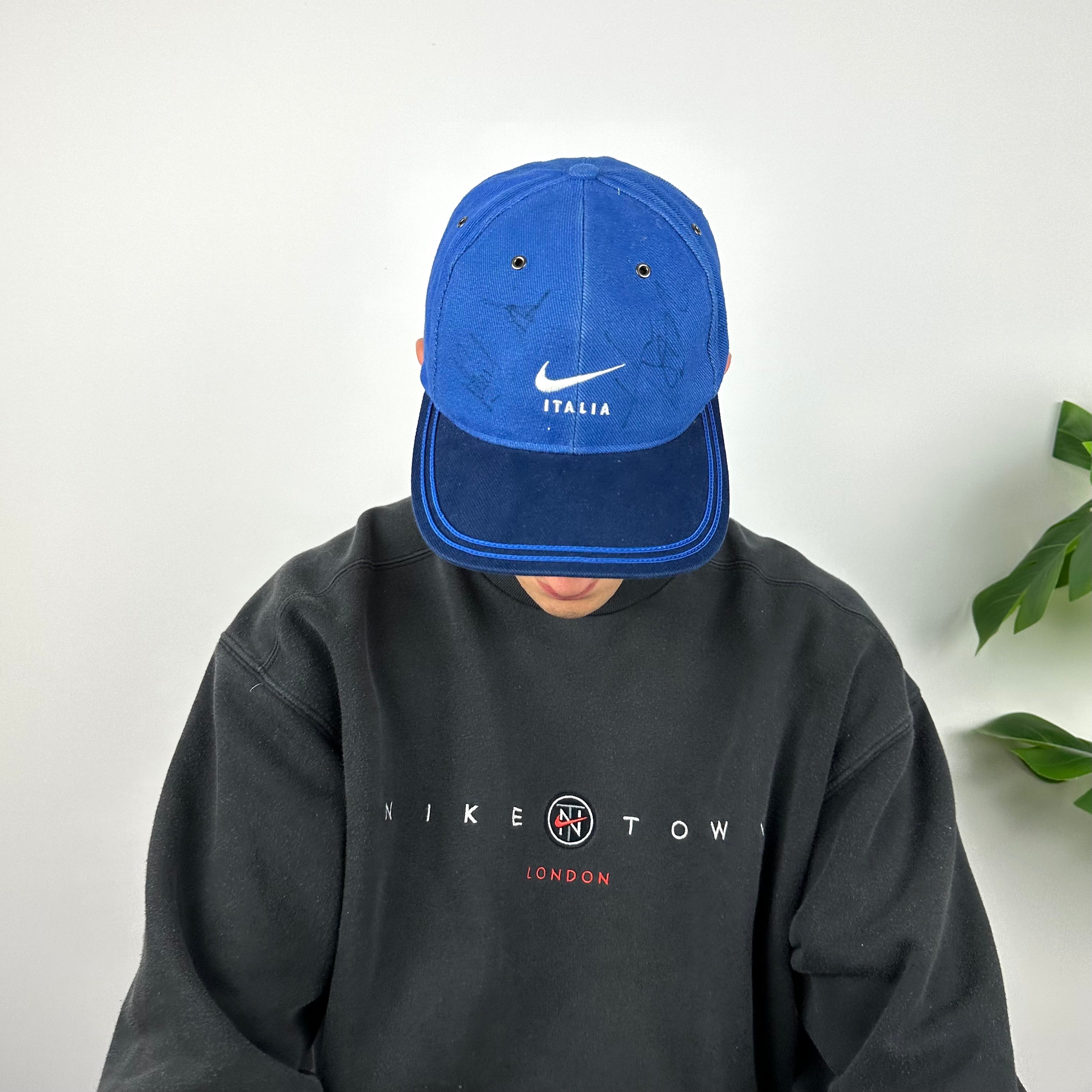 Nike X Italia RARE Blue Embroidered Spell Out Cap