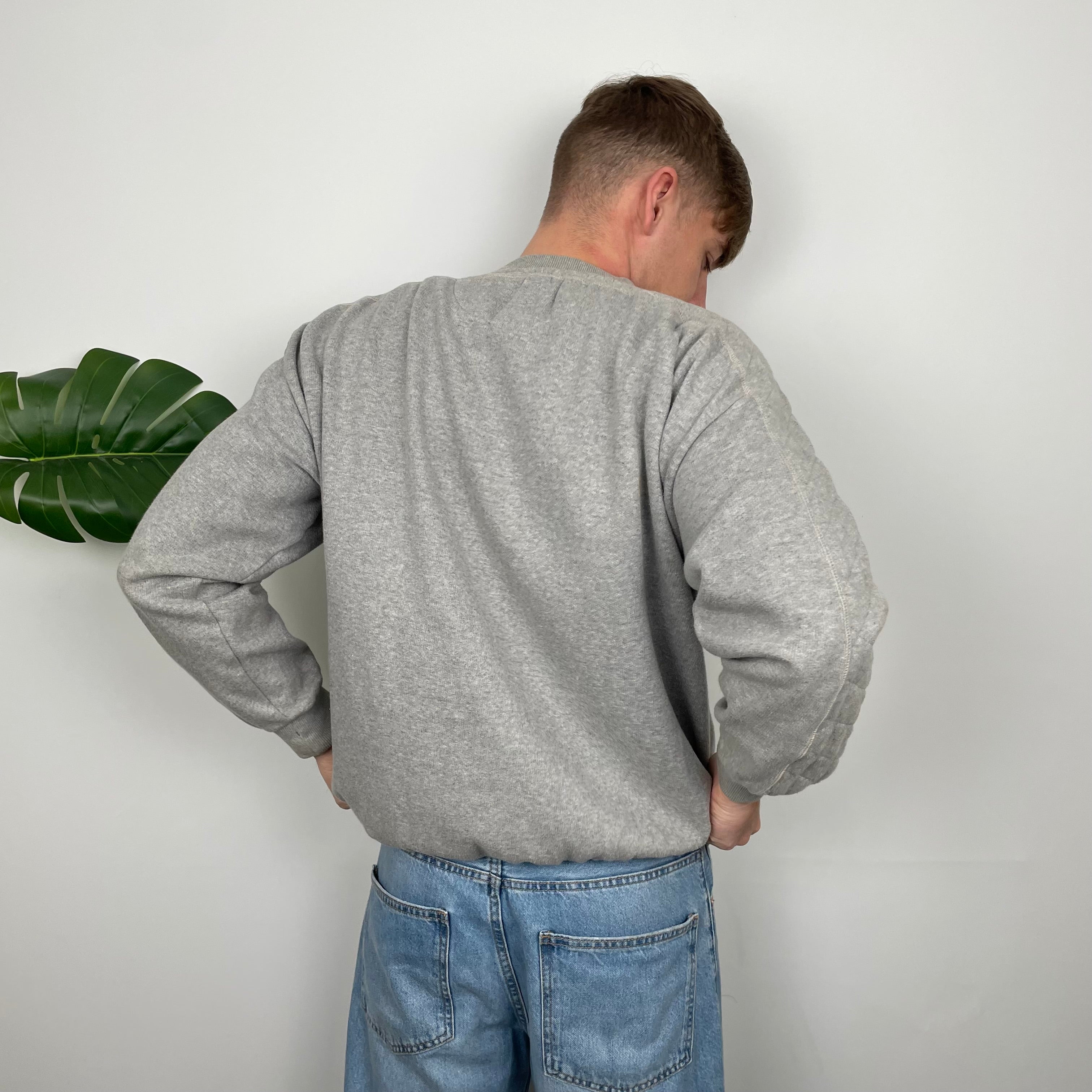 Chaps Ralph Lauren Grey Embroidered Spell Out Sweatshirt (L)
