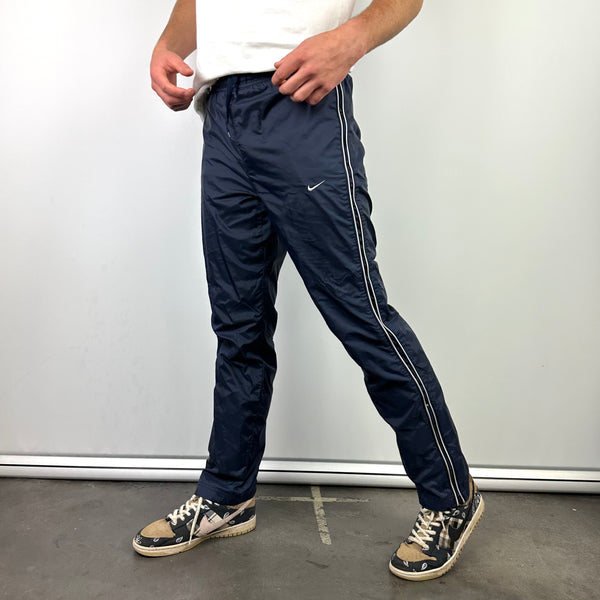 Nike Navy Embroidered Swoosh Track Pants (S)