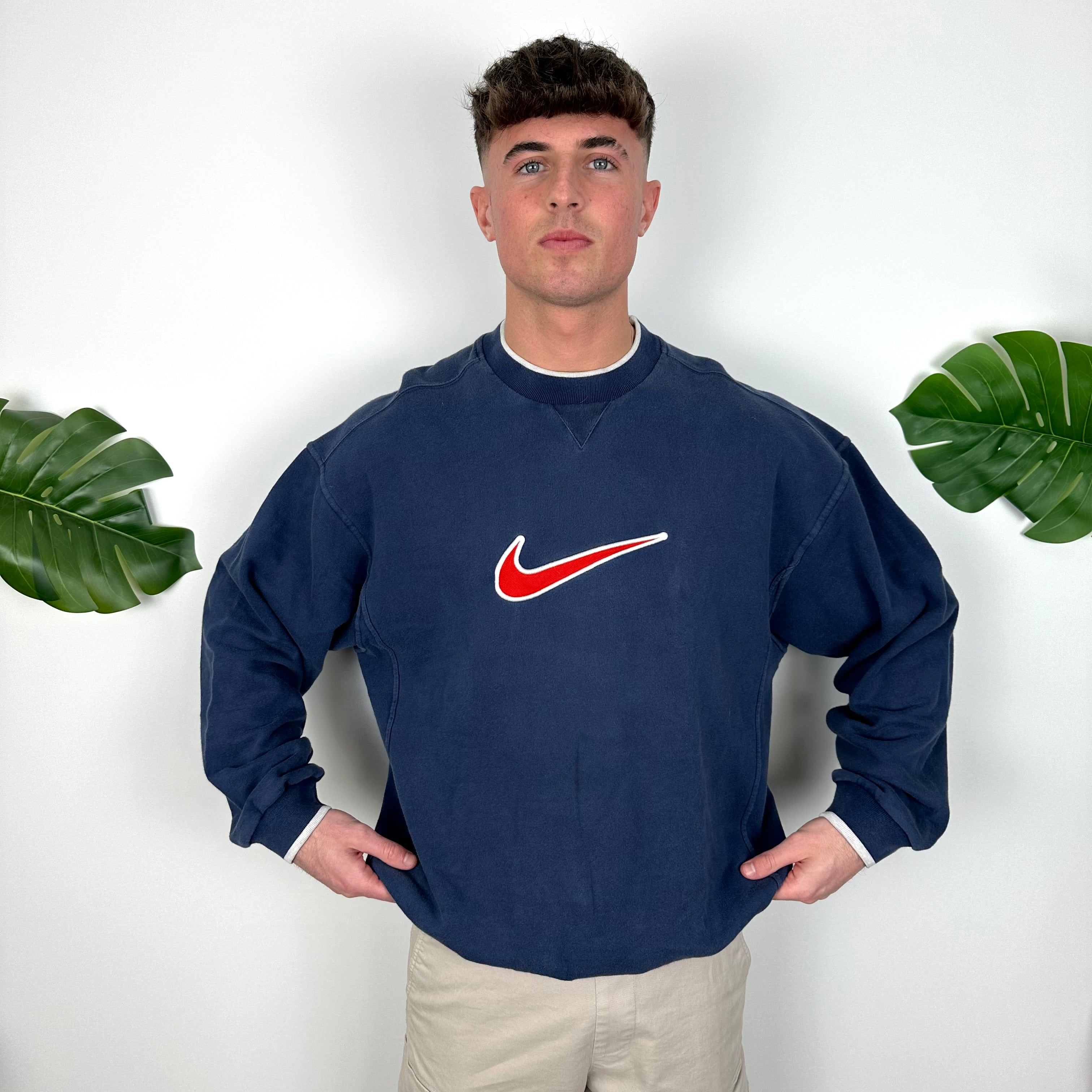 Nike Navy Embroidered Centre Swoosh Sweatshirt (M)