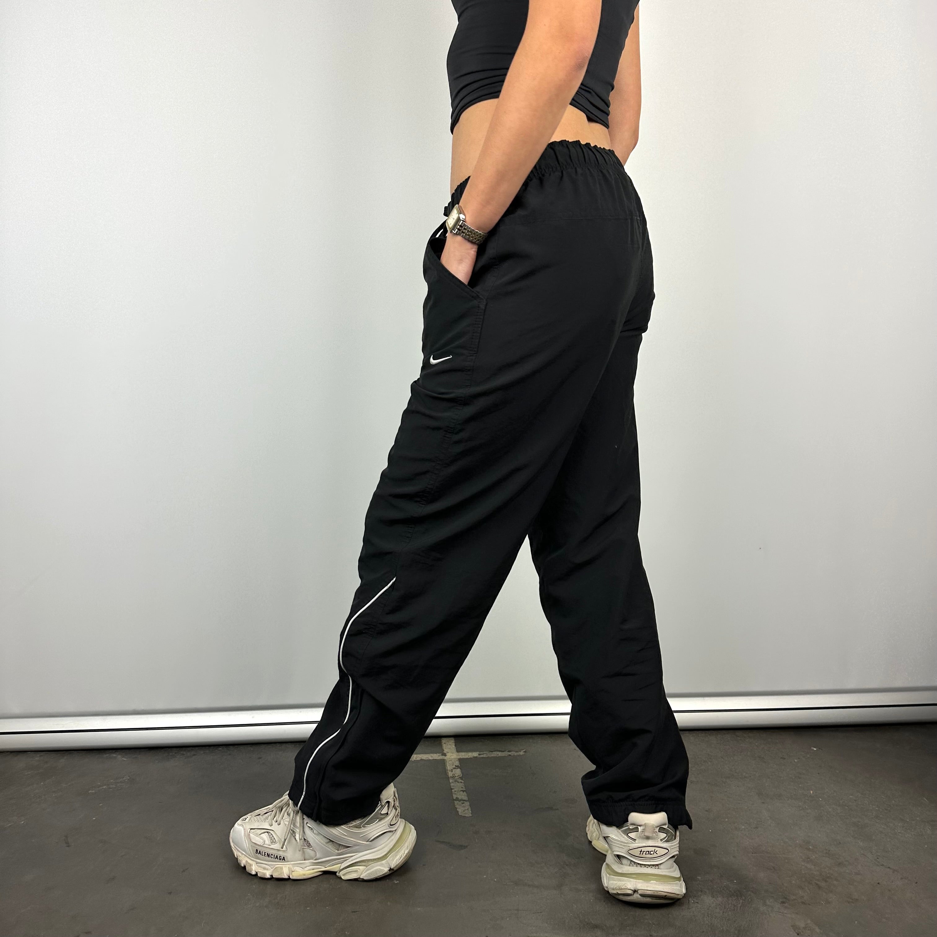 Nike Black Embroidered Swoosh Track Pants (M)