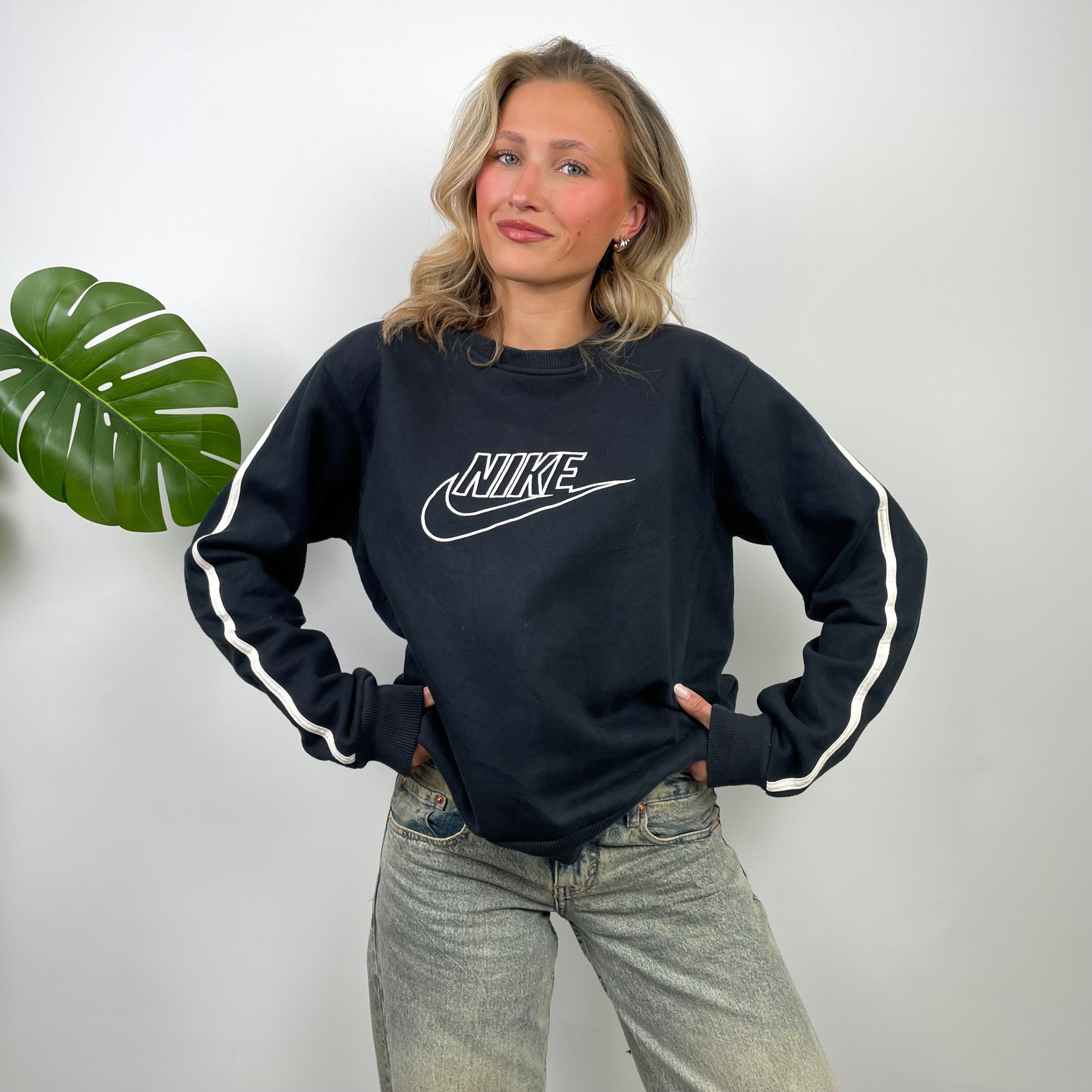 Nike Black Embroidered Spell Out Sweatshirt (M)
