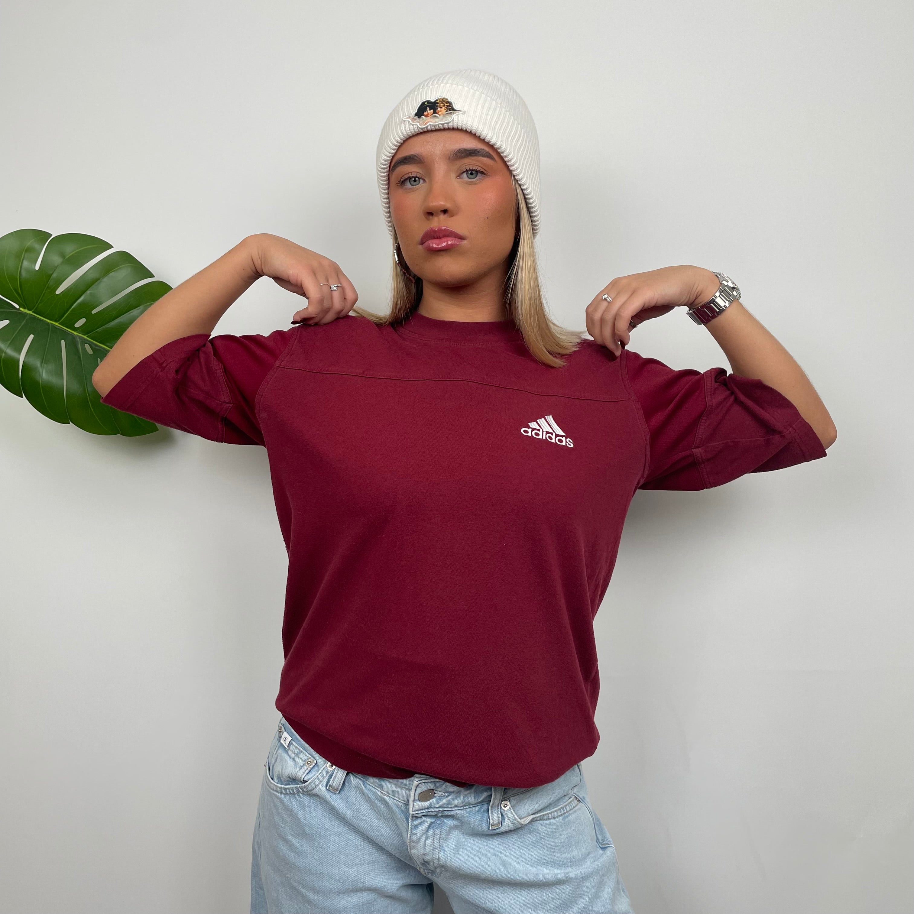 Adidas RARE Maroon Spell Out T Shirt (M)