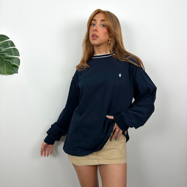 Polo Ralph Lauren Navy Embroidered Logo Sweatshirt (M)