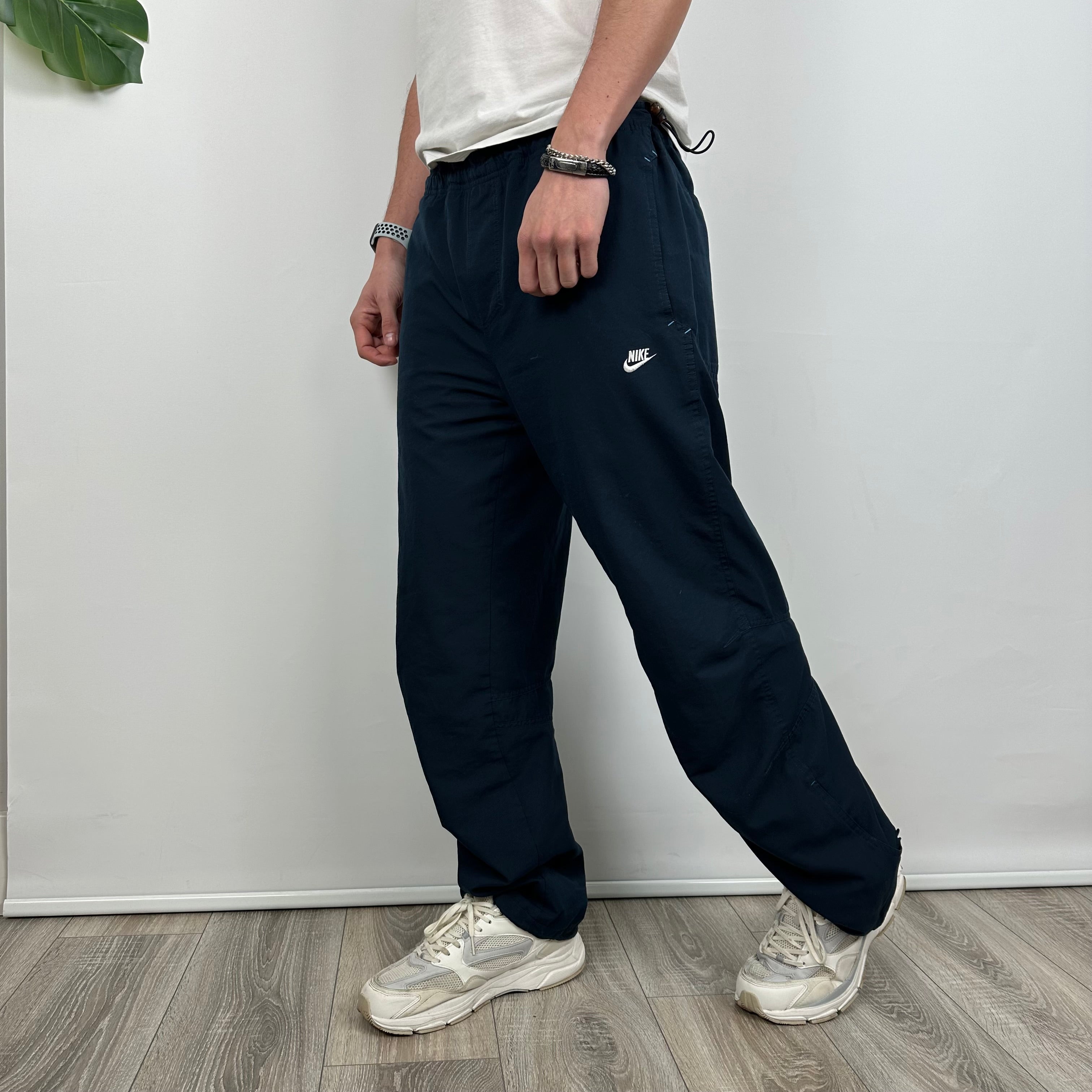 Nike Navy Embroidered Spell Out Track Pants (L)