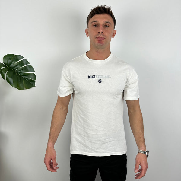 Nike Basketball White Embroidered Spell Out T Shirt (M)