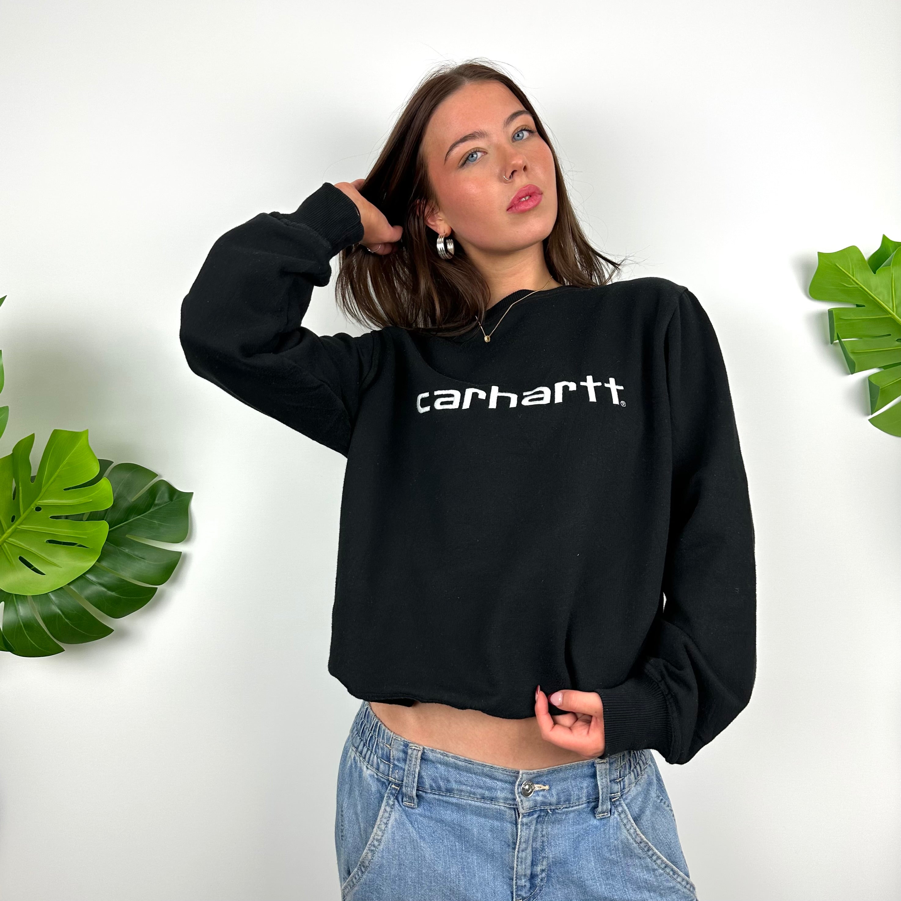 Carhartt Black Embroidered Spell Out Sweatshirt (L)