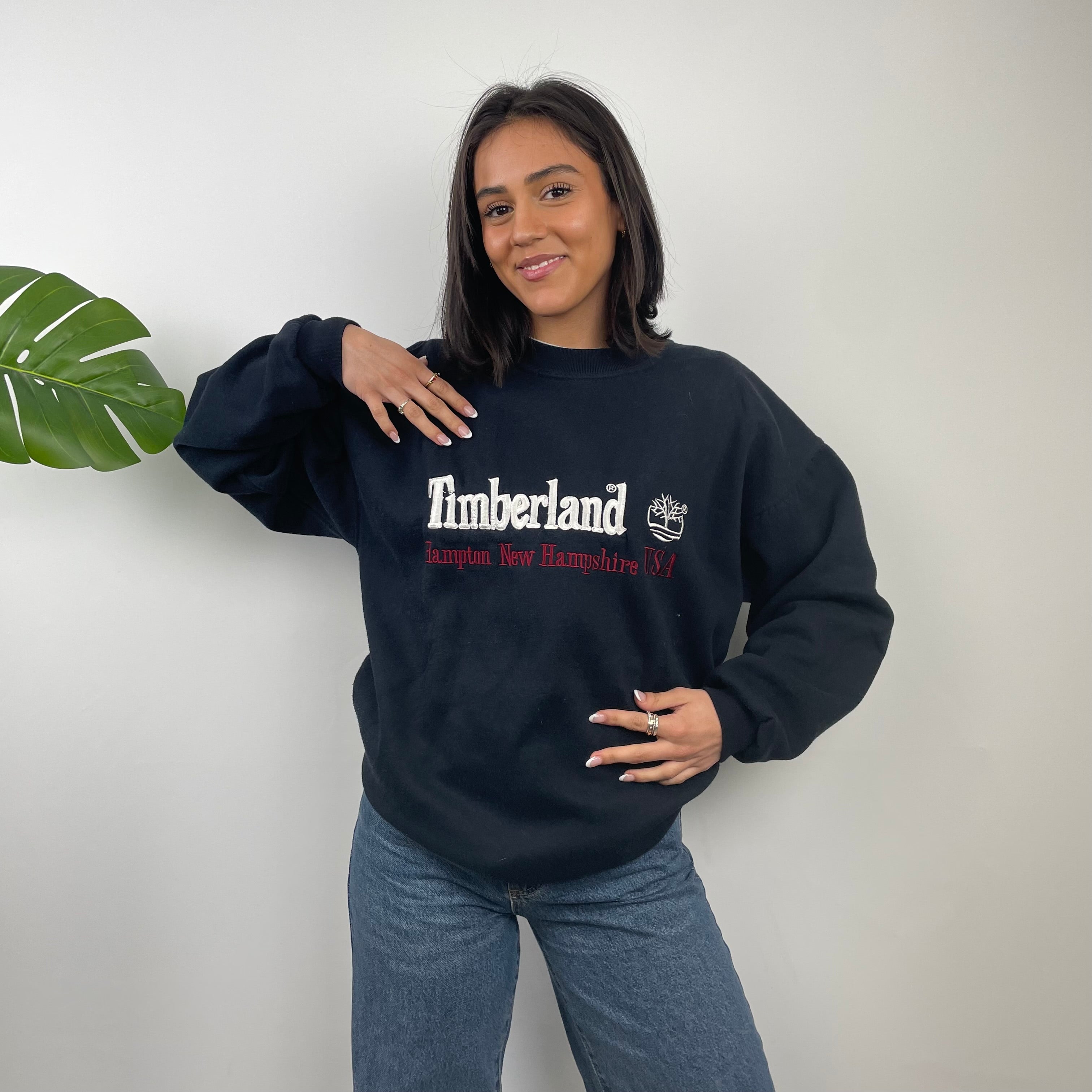 Timberland Black Embroidered Spell Out Sweatshirt (L)