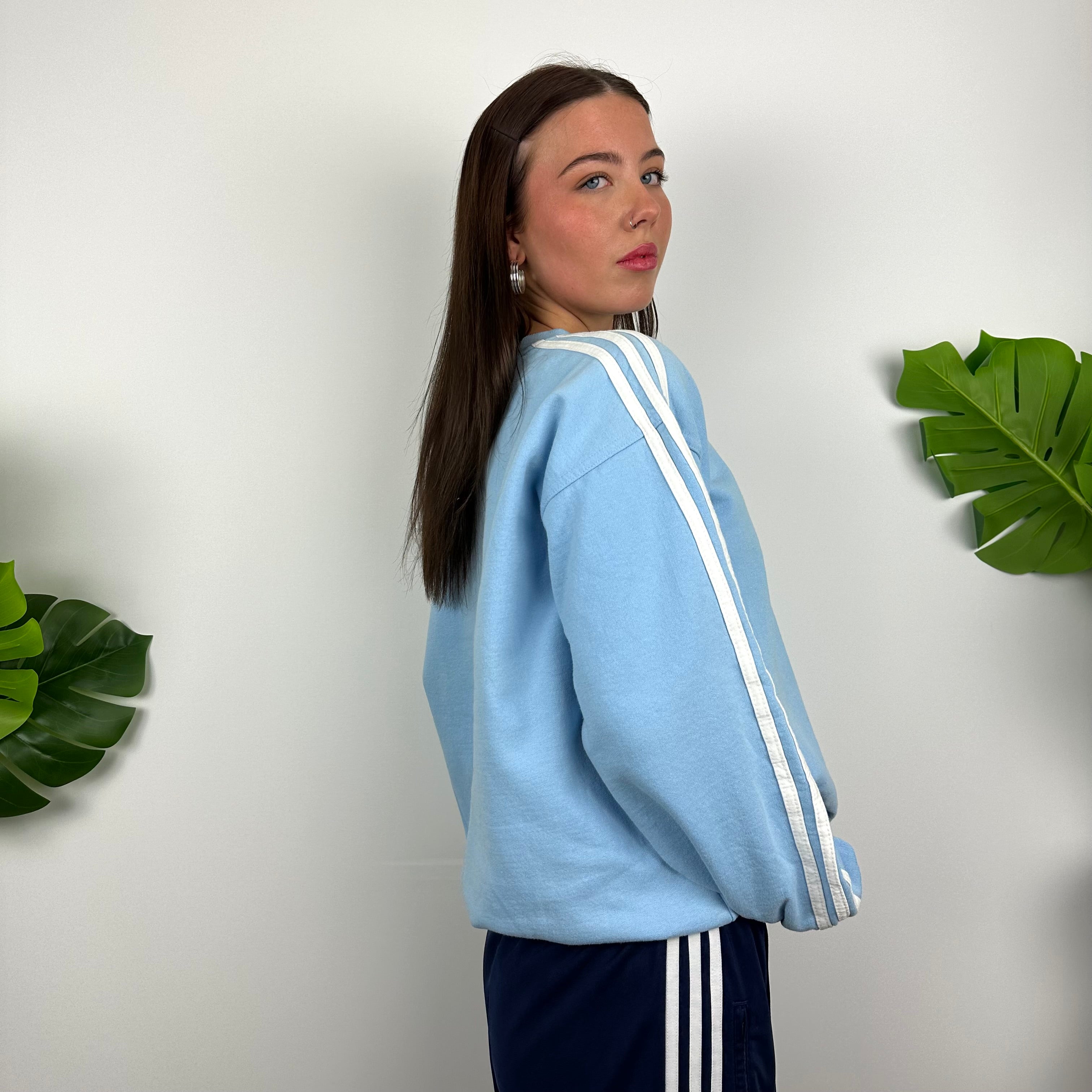 Adidas Equipment RARE Baby Blue Embroidered Spell Out Sweatshirt (M)