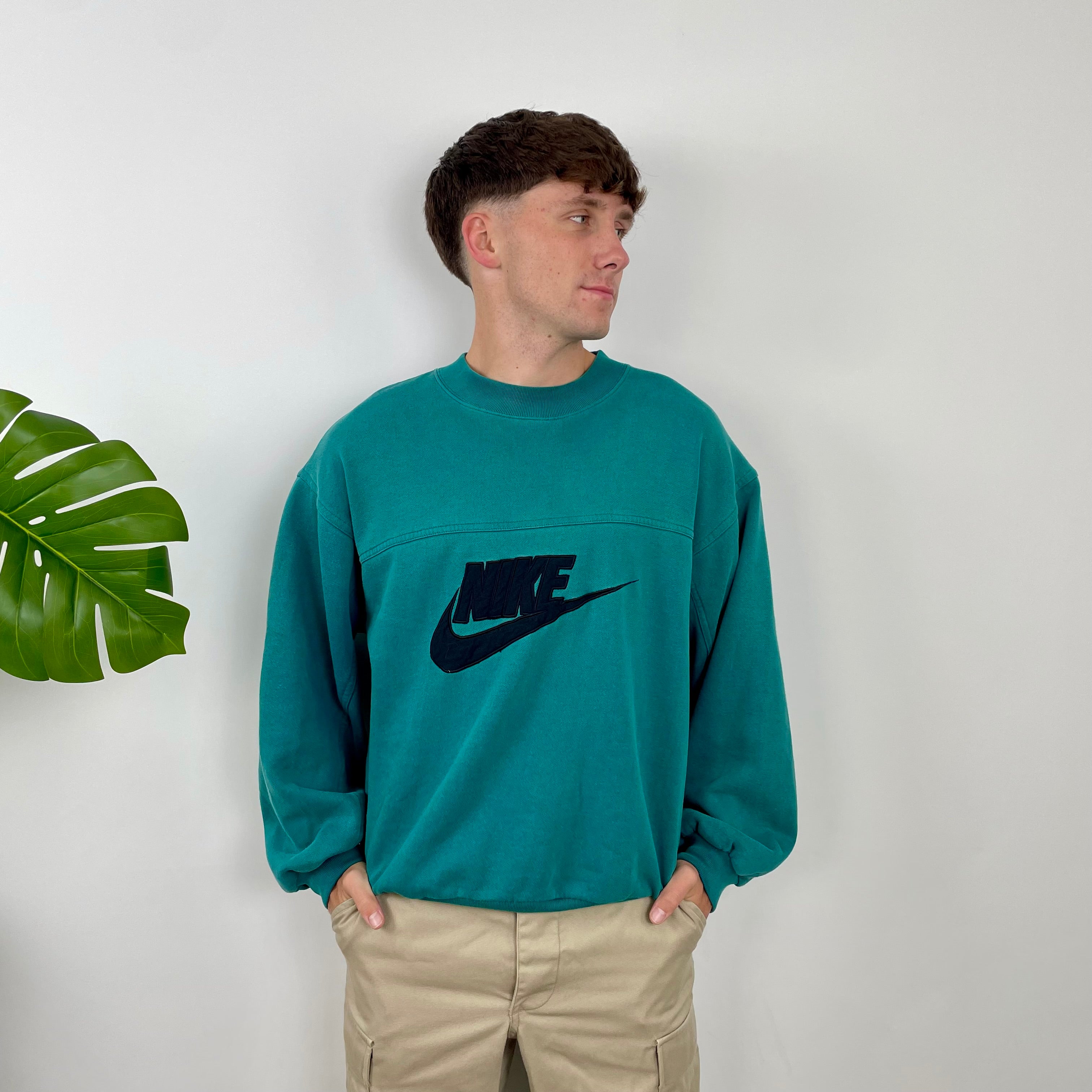 Nike Green Embroidered Spell Out Sweatshirt (M)