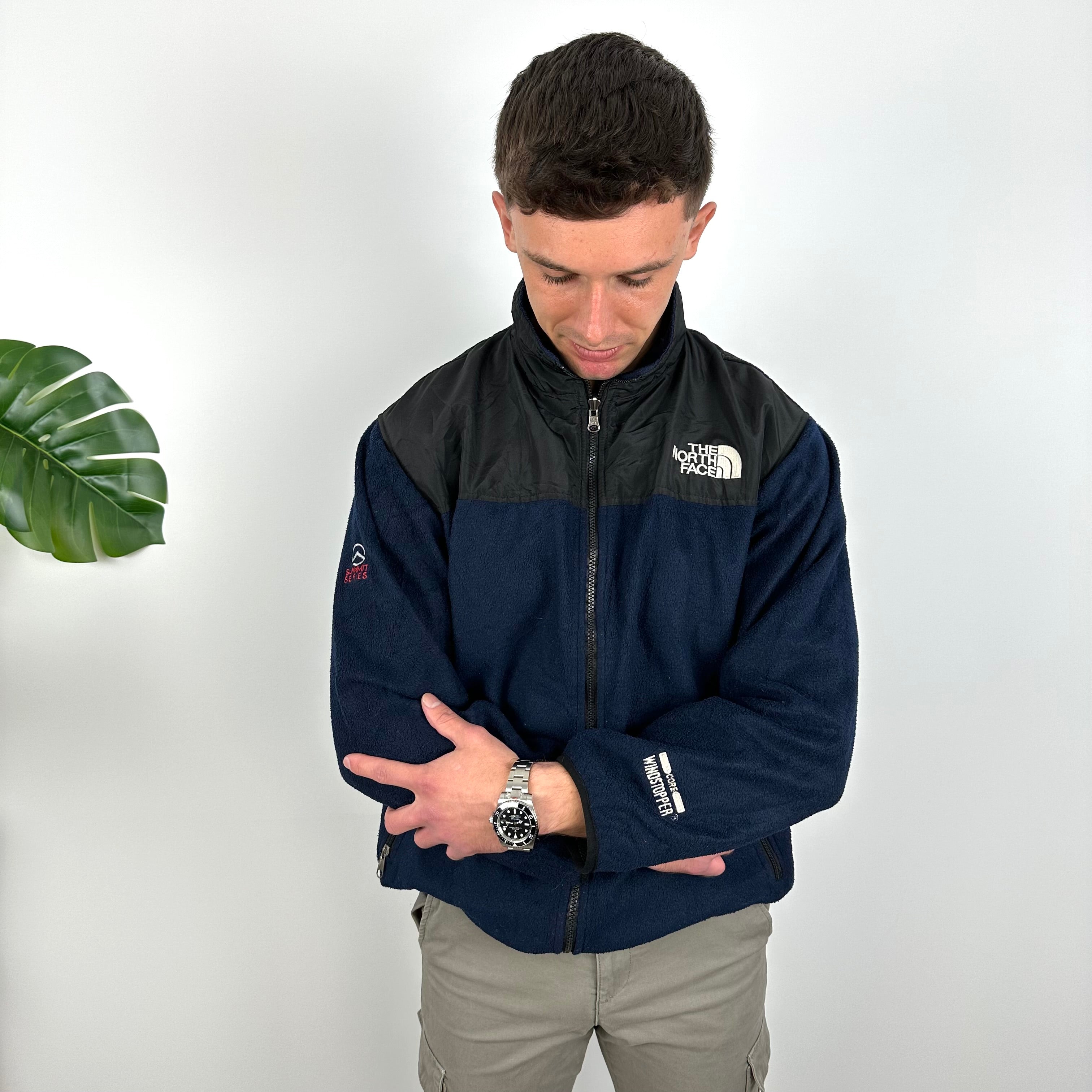 The North Face Navy Denali Teddy Bear Fleece Zip Up Jacket (L)