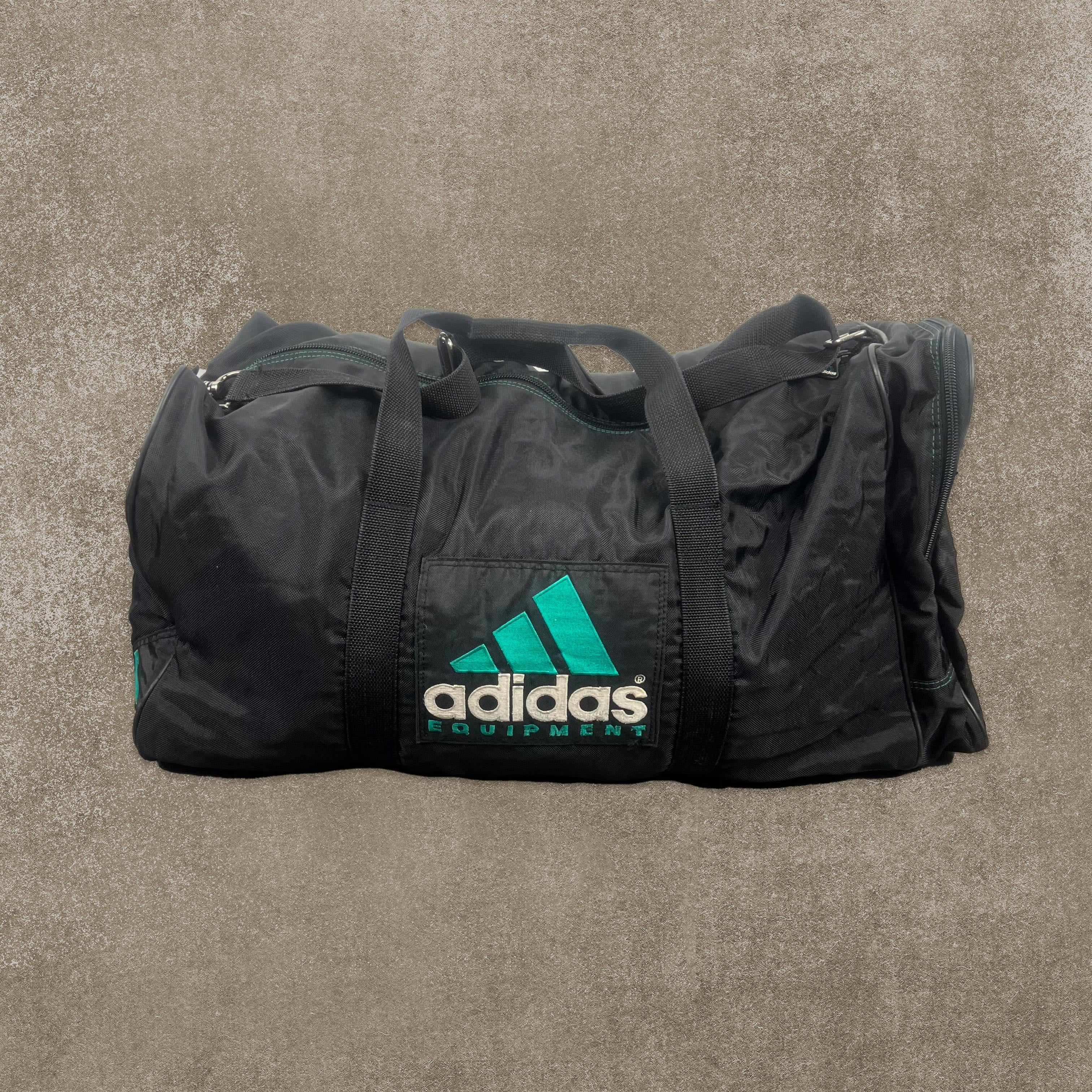 Adidas Equipment RARE Black Embroidered Spell Out Holdall Duffle Bag