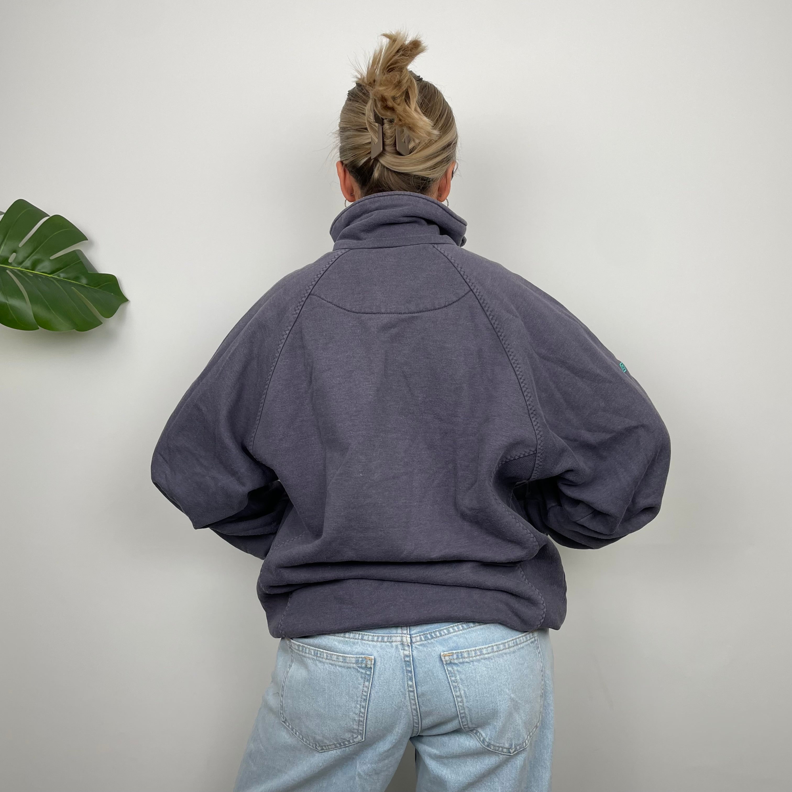 Umbro RARE Navy Embroidered Spell Out Quarter Zip Sweatshirt (L)