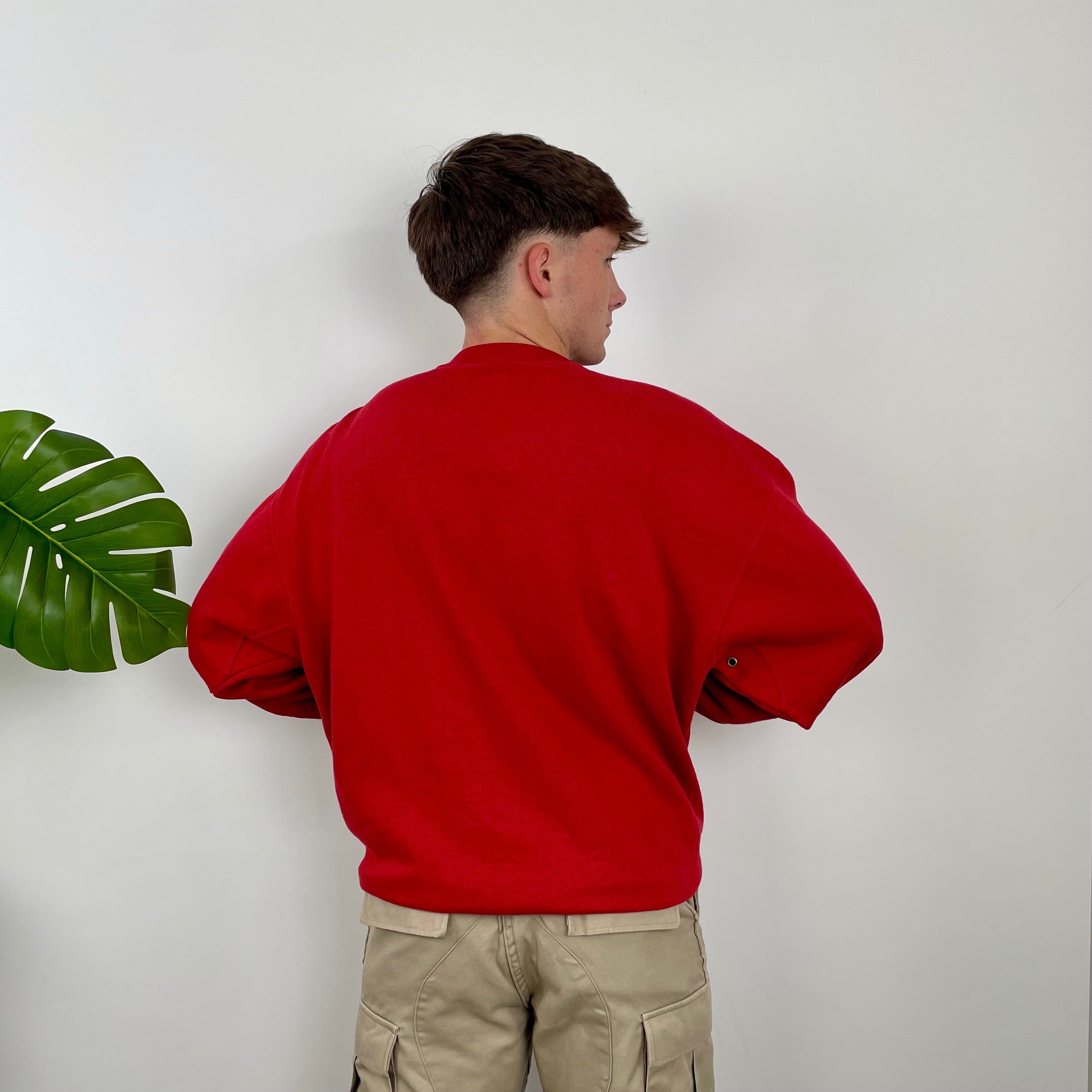 Timberland Red Embroidered Spell Out Sweatshirt (L)