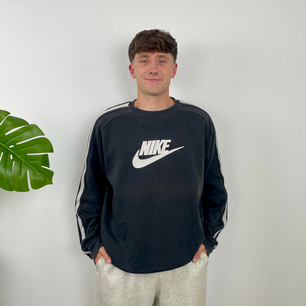 Nike RARE Black Embroidered Spell Out Sweatshirt (L)
