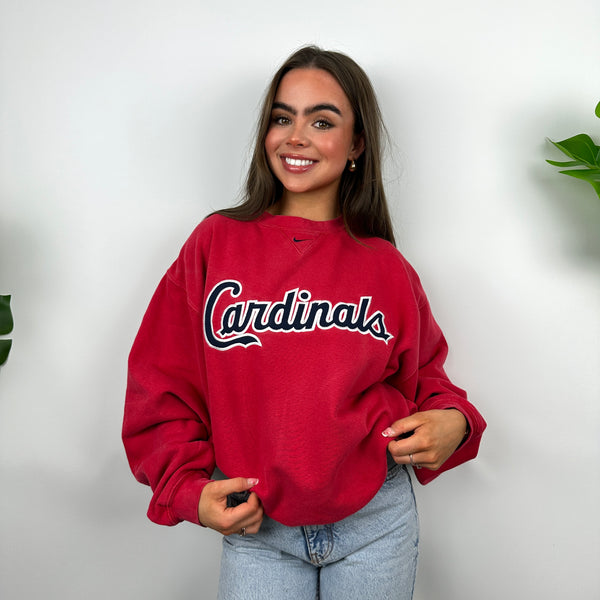 Nike x Cardinals Red Embroidered Spell Out Sweatshirt