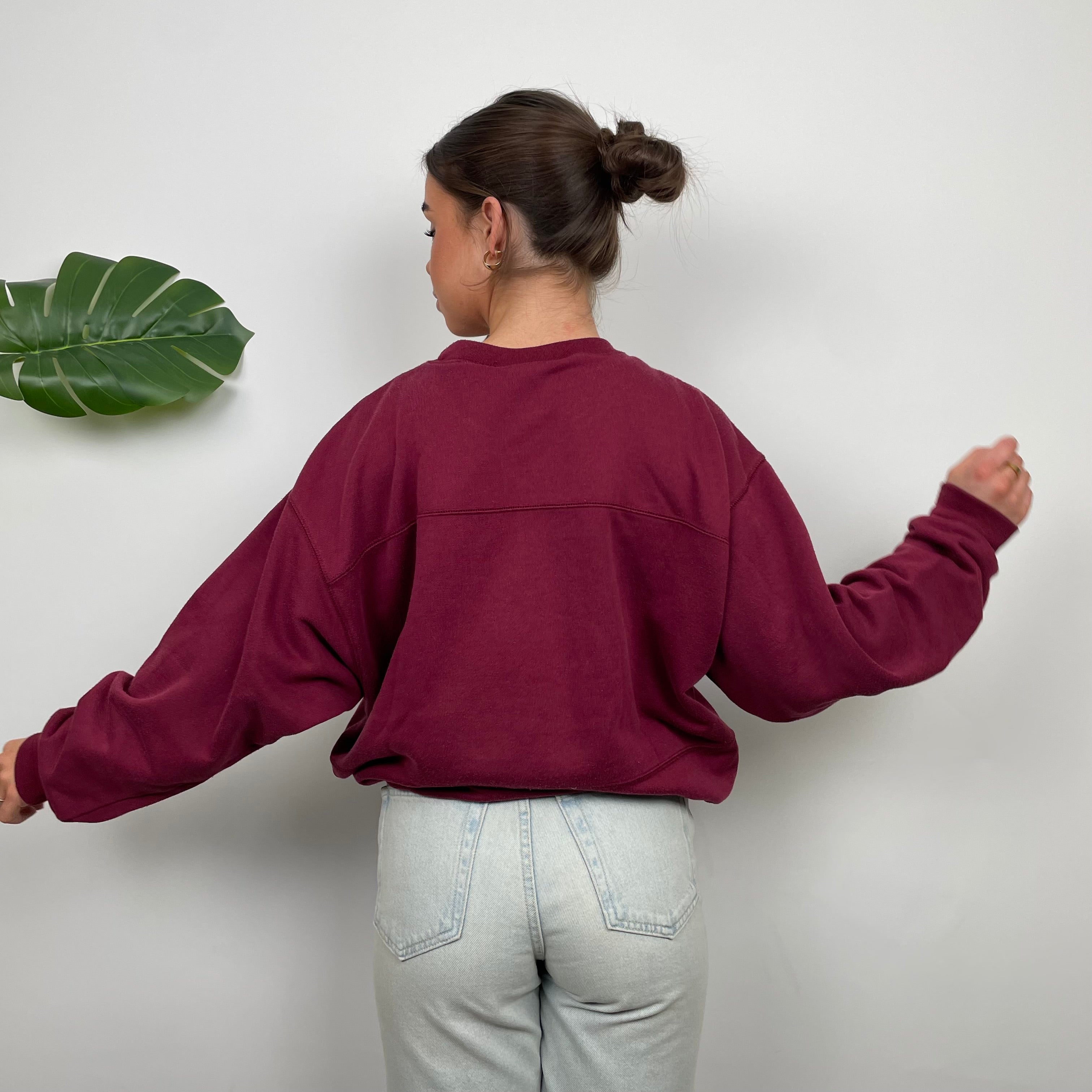 Adidas Maroon Spell Out Sweatshirt (M)