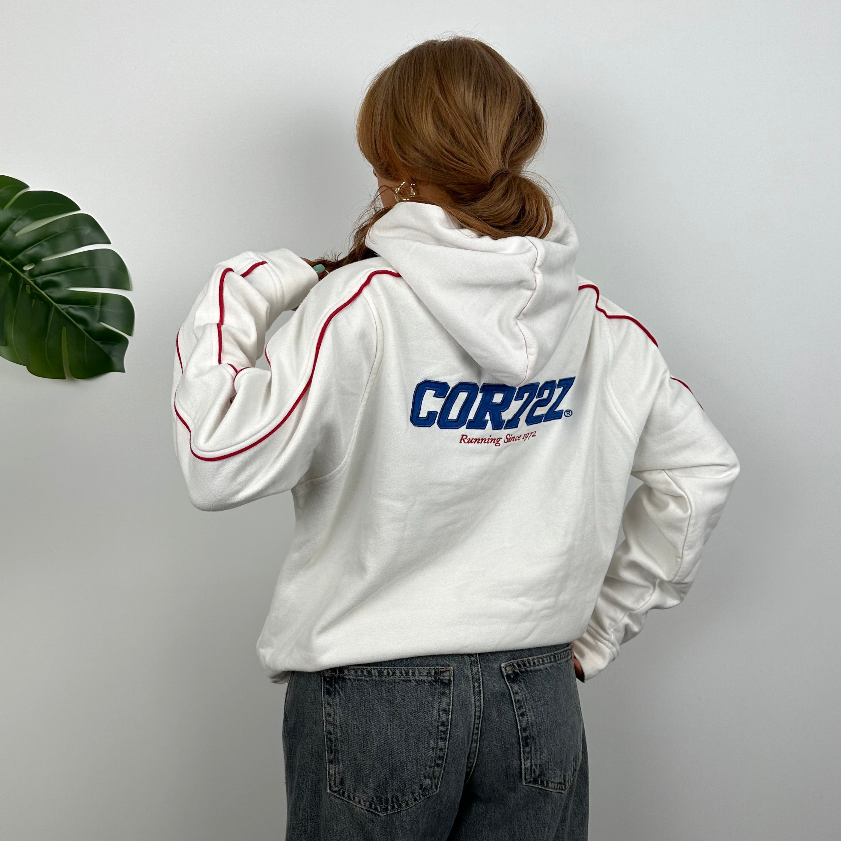 Nike Cortez White Embroidered Spell Out Hoodie (M)