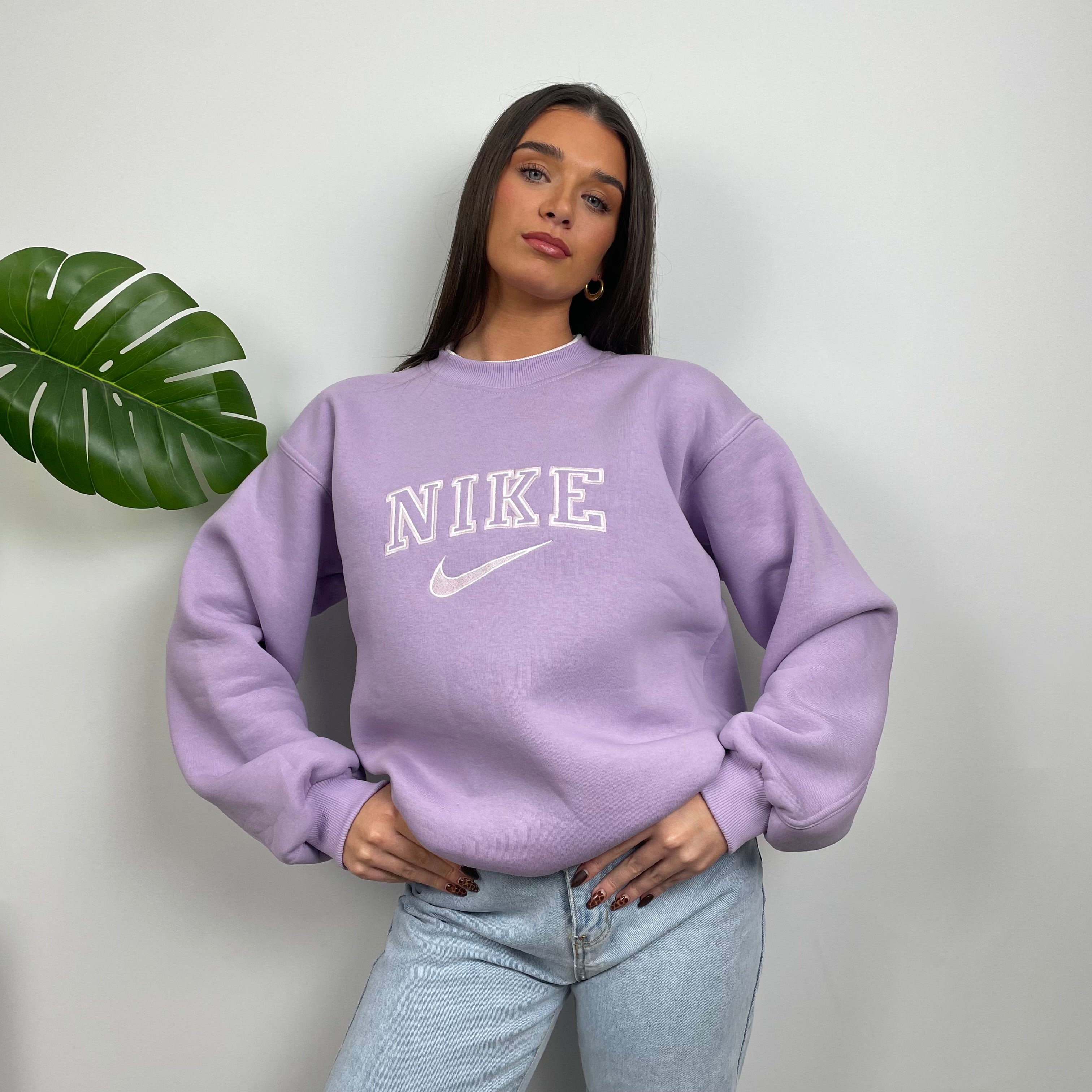 Nike Lilac Embroidered Spell Out Sweatshirt (M)