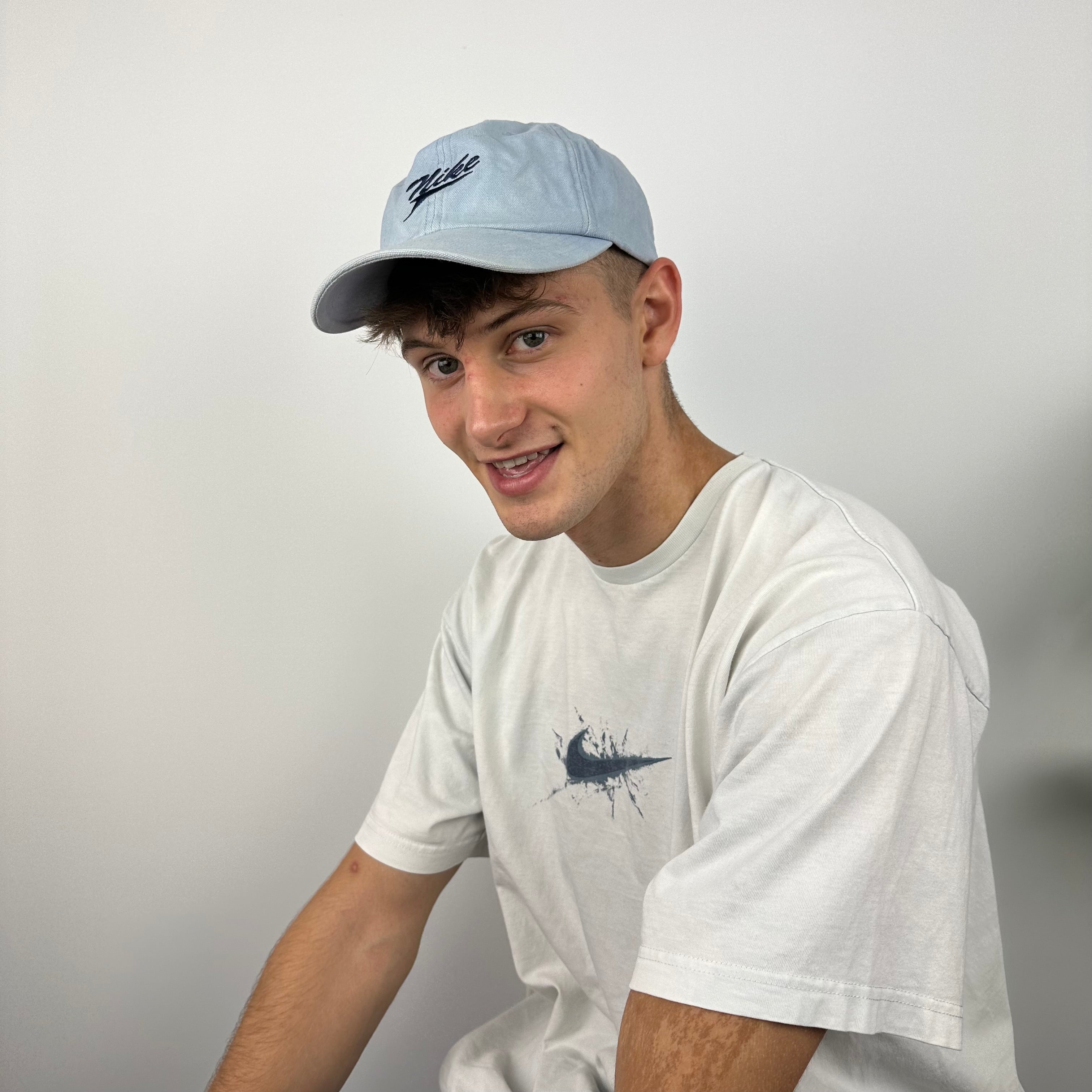 Nike RARE Baby Blue Embroidered Spell Out Cap