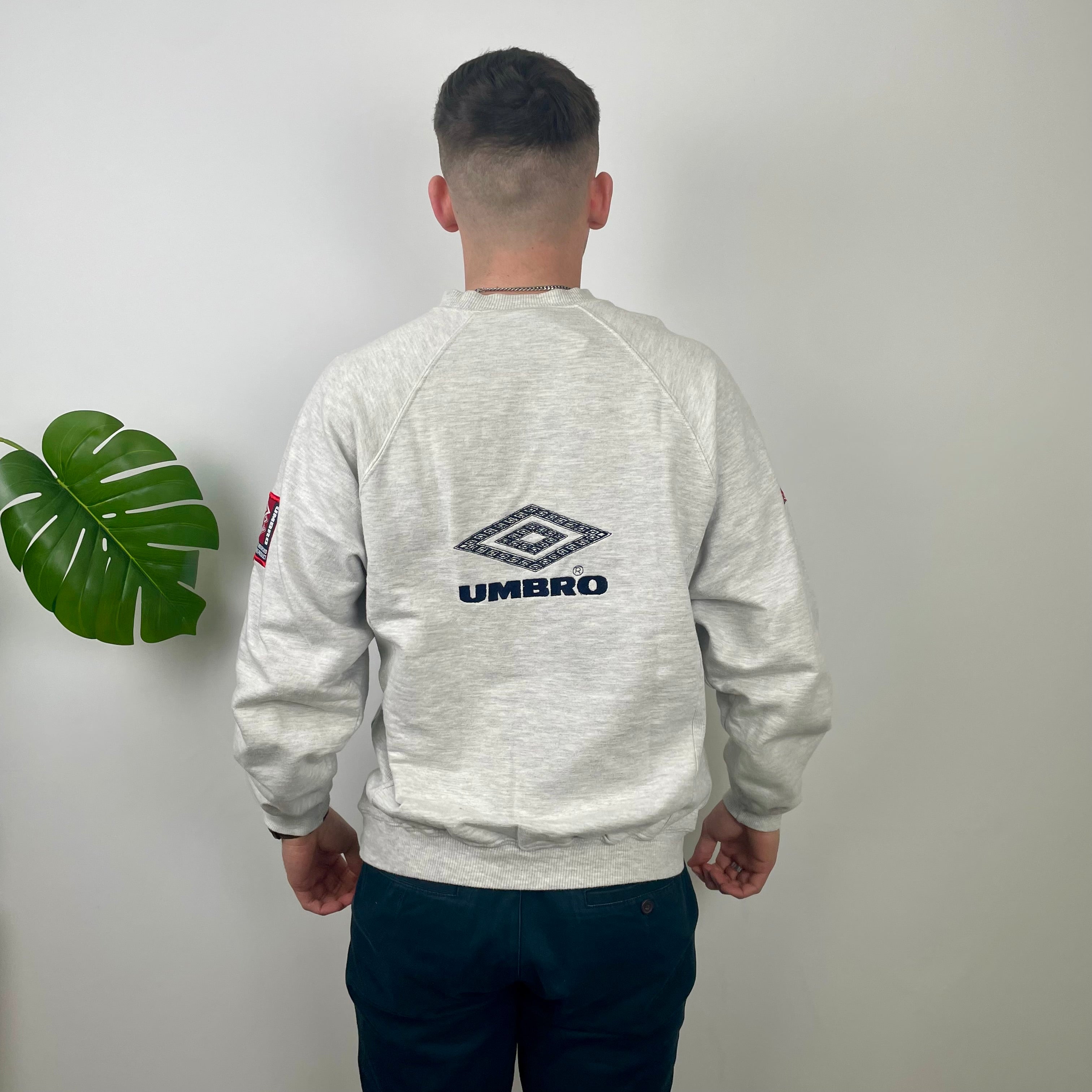 Umbro Grey Embroidered Spell Out Sweatshirt (L)
