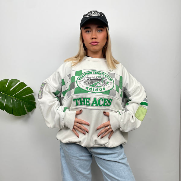 Adidas x Ryetown Tennis Club White Spell Out Sweatshirt (M)