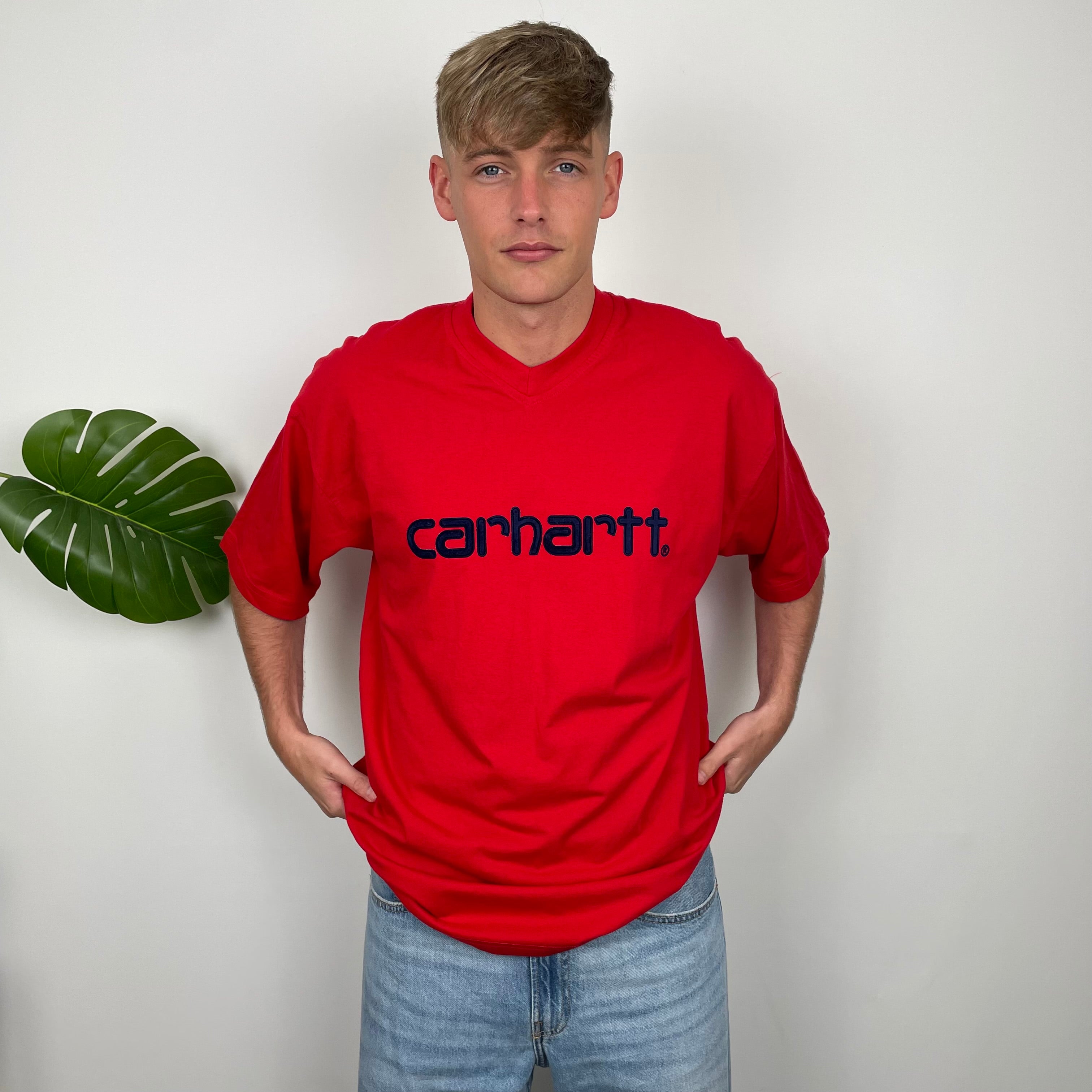 Carhartt Red Spell Out T Shirt (XL)