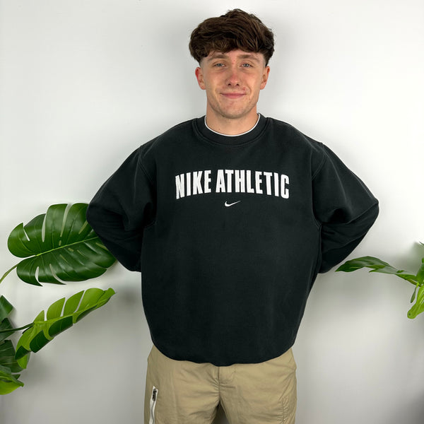 Nike Athletic Black Embroidered Spell Out Sweatshirt (M)