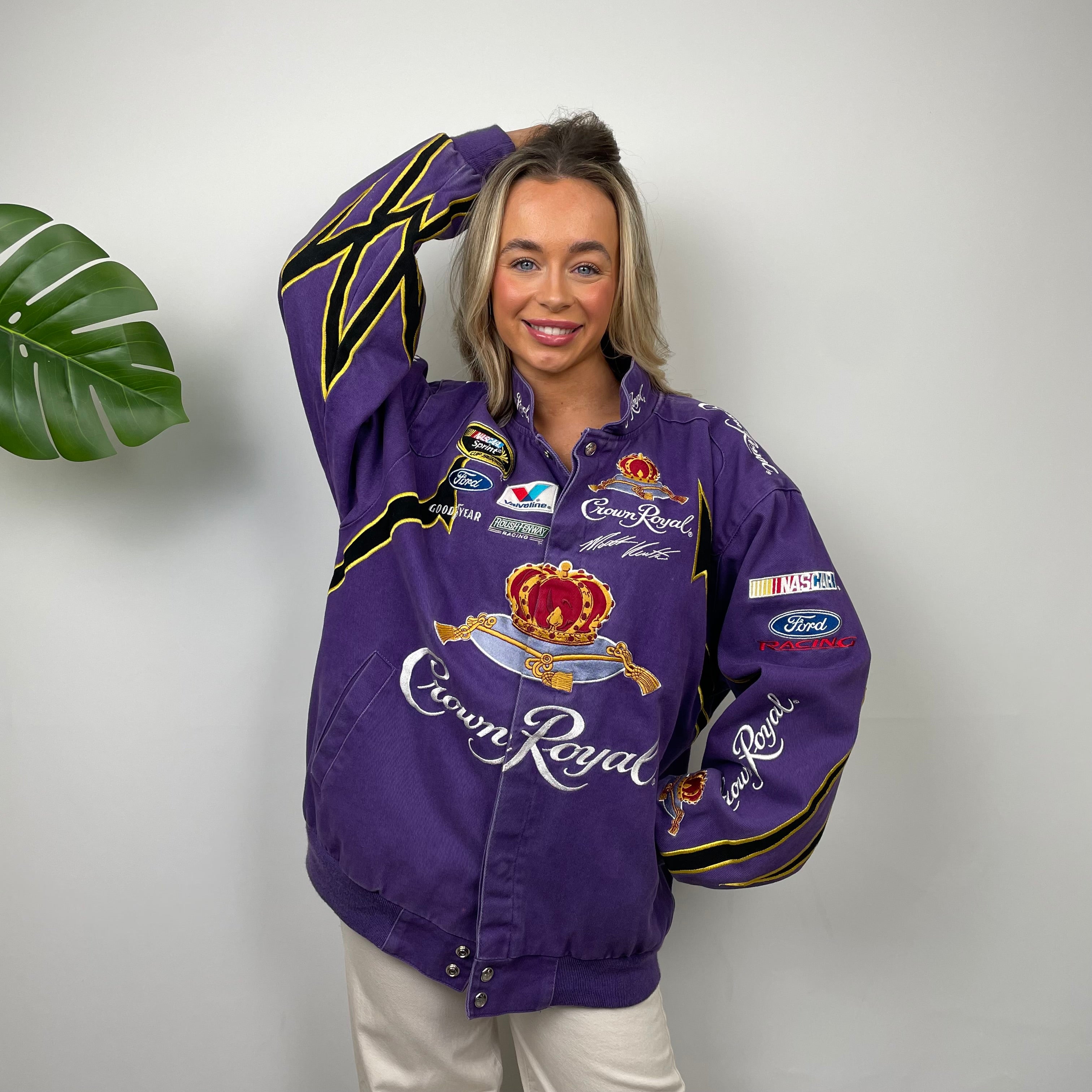 JH Design Crown Royal Purple NASCAR Racing Jacket (M)