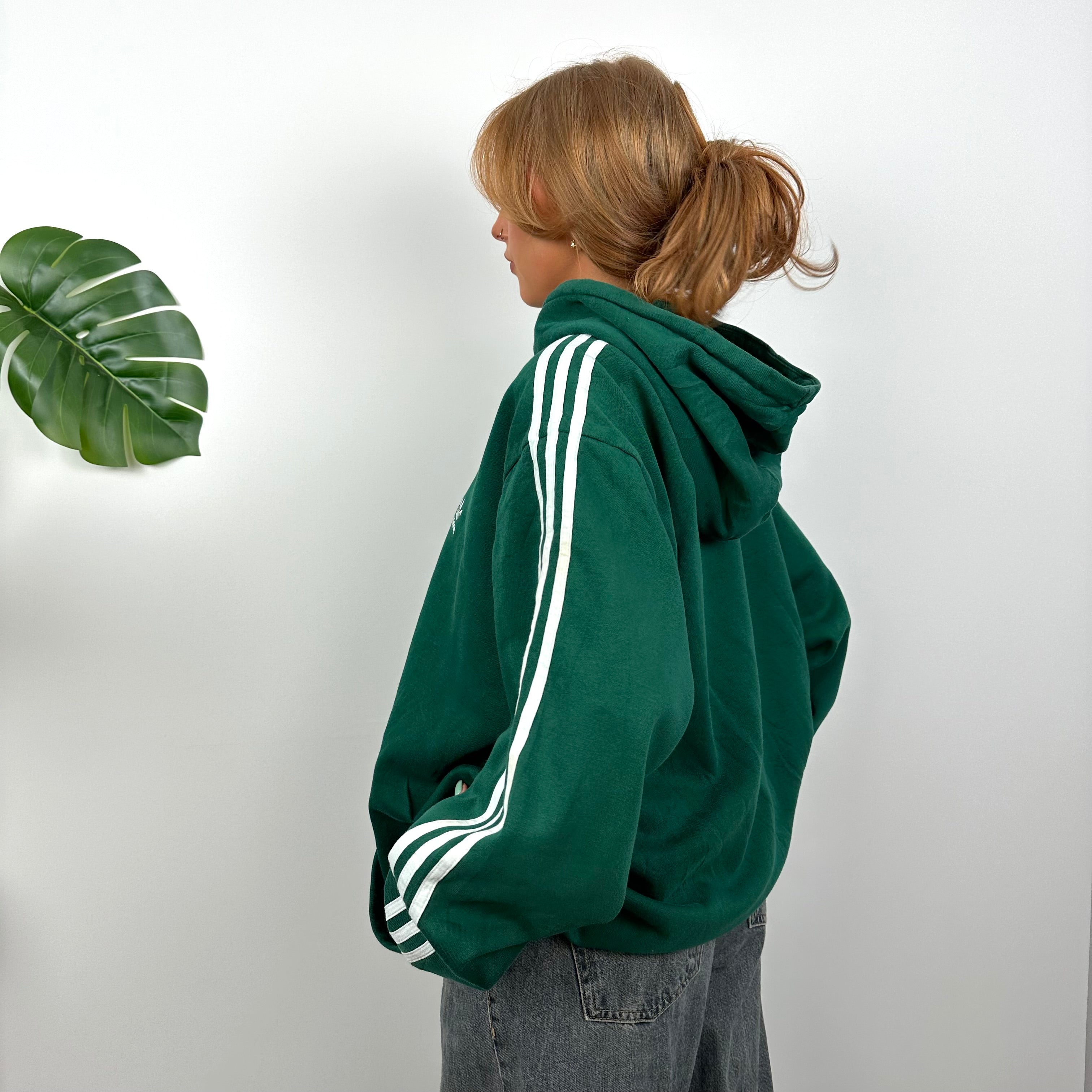 Adidas RARE Green Embroidered Spell Out Hoodie (XXL)