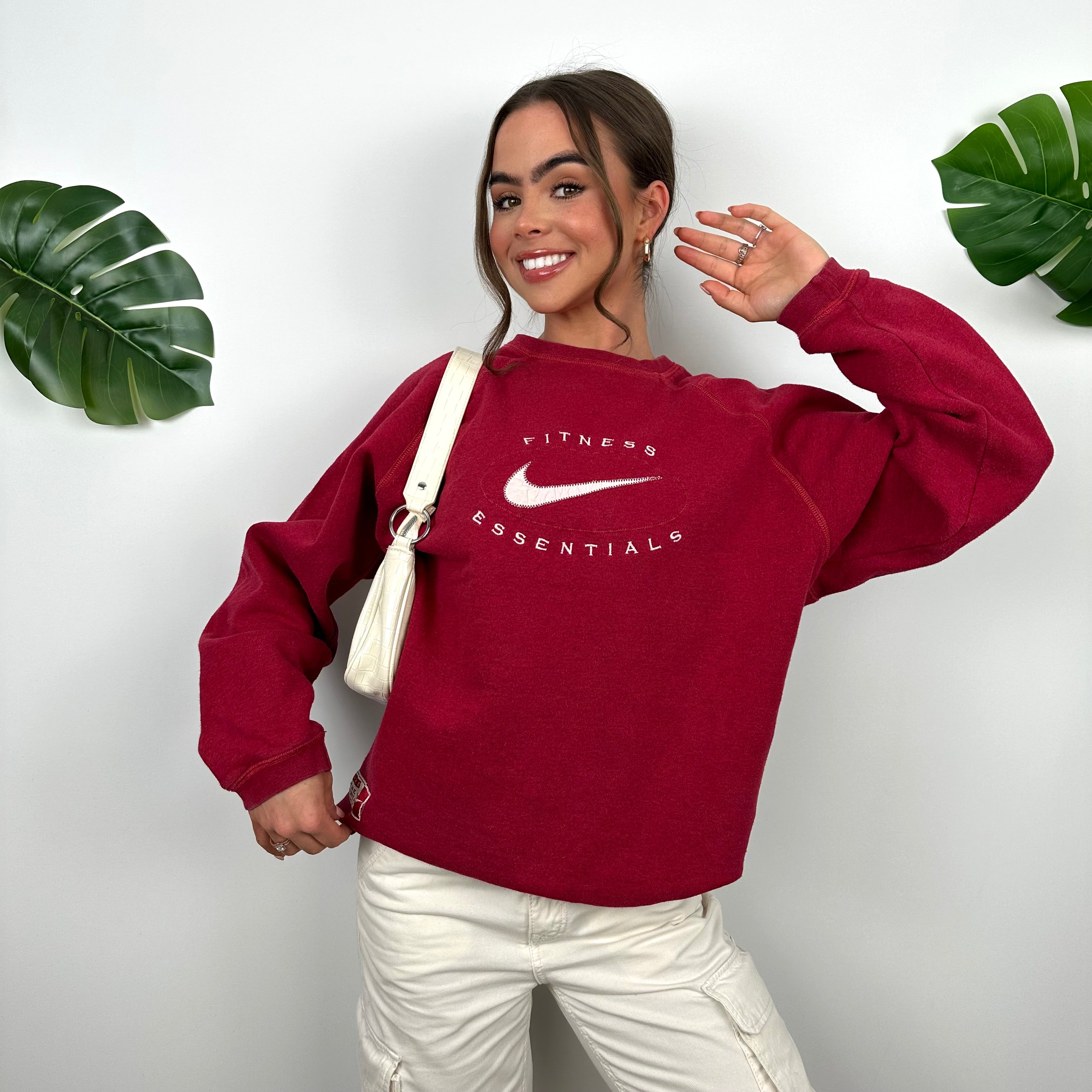 Nike Red Embroidered Spell Out Sweatshirt (S)