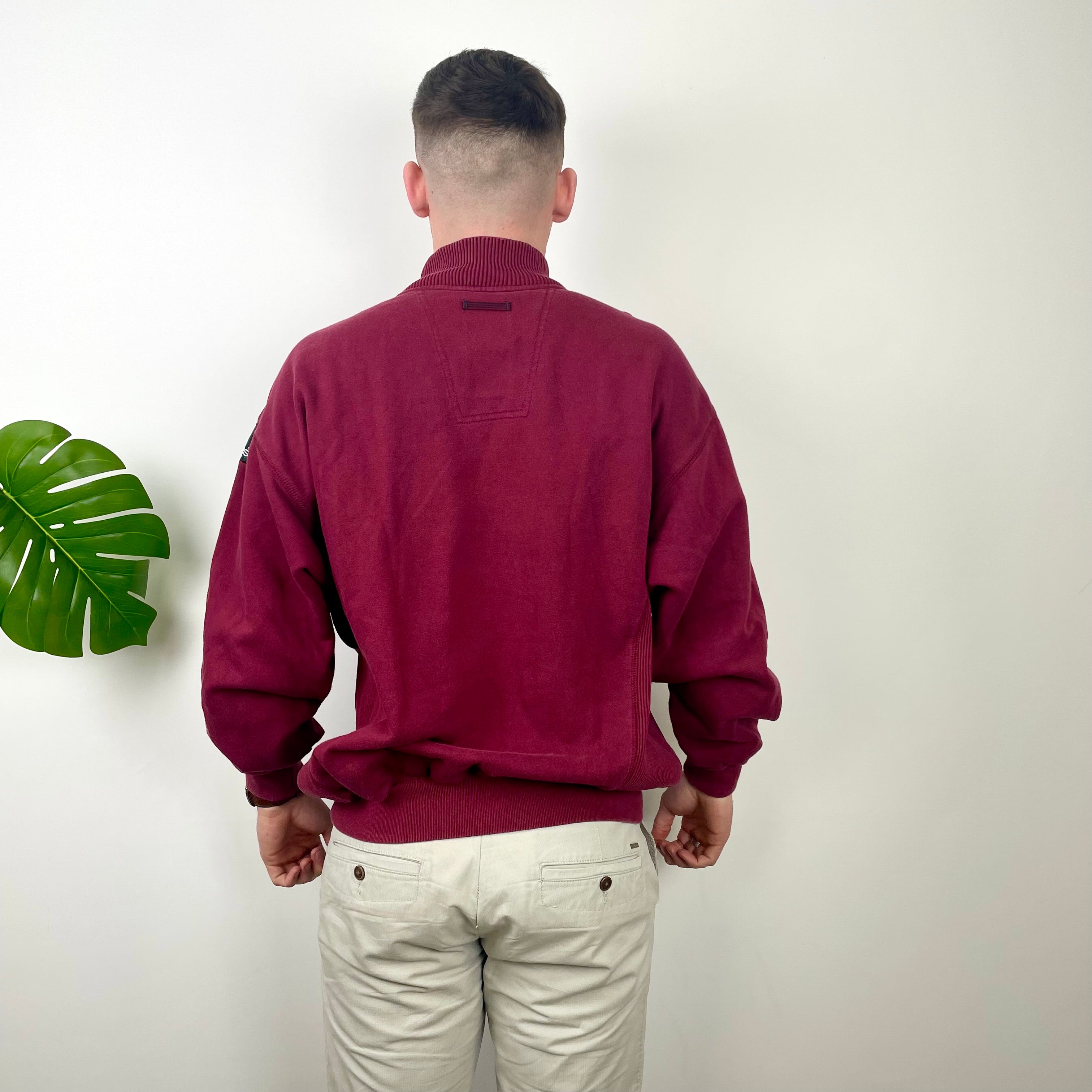 Adidas Equipment Maroon Embroidered Spell Out Sweatshirt (L)