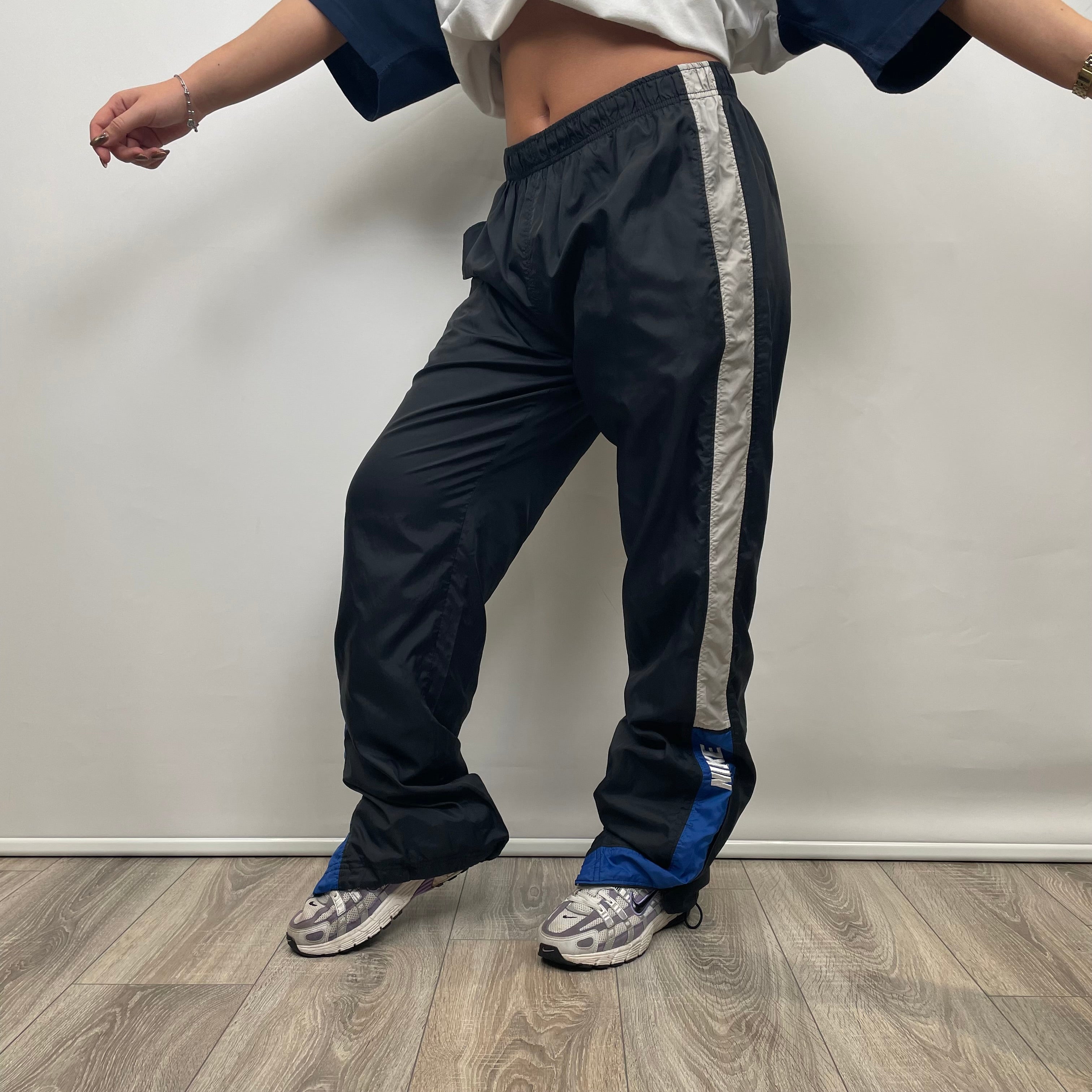 Nike Black Embroidered Spell Out Track Pants (XL)