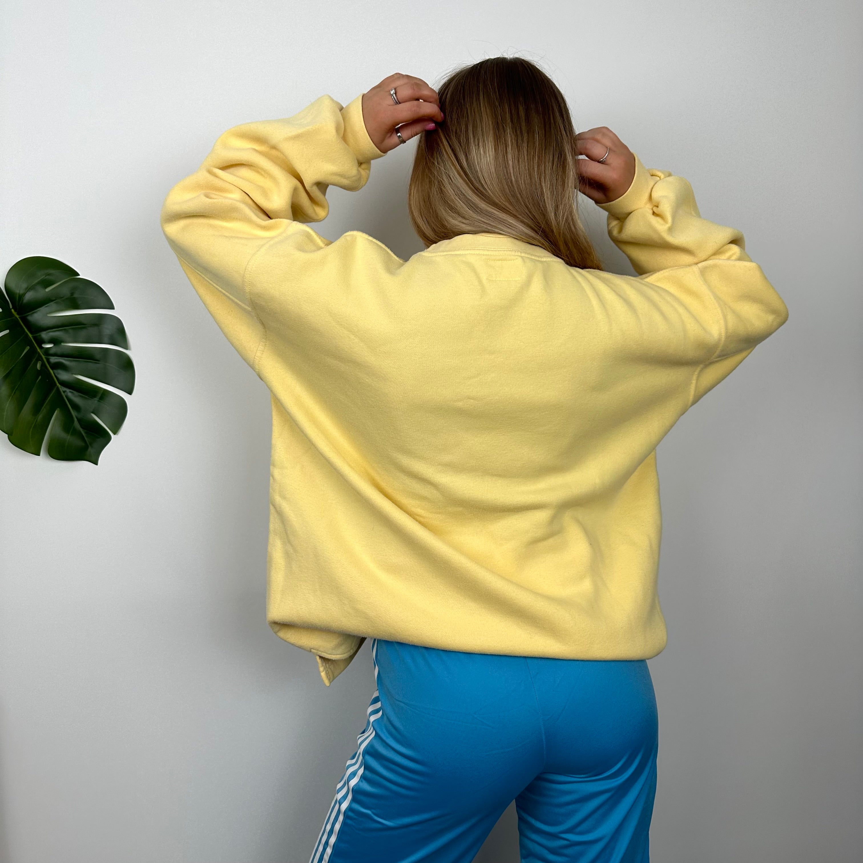 Nike Yellow Embroidered Spell Out Sweatshirt (L)