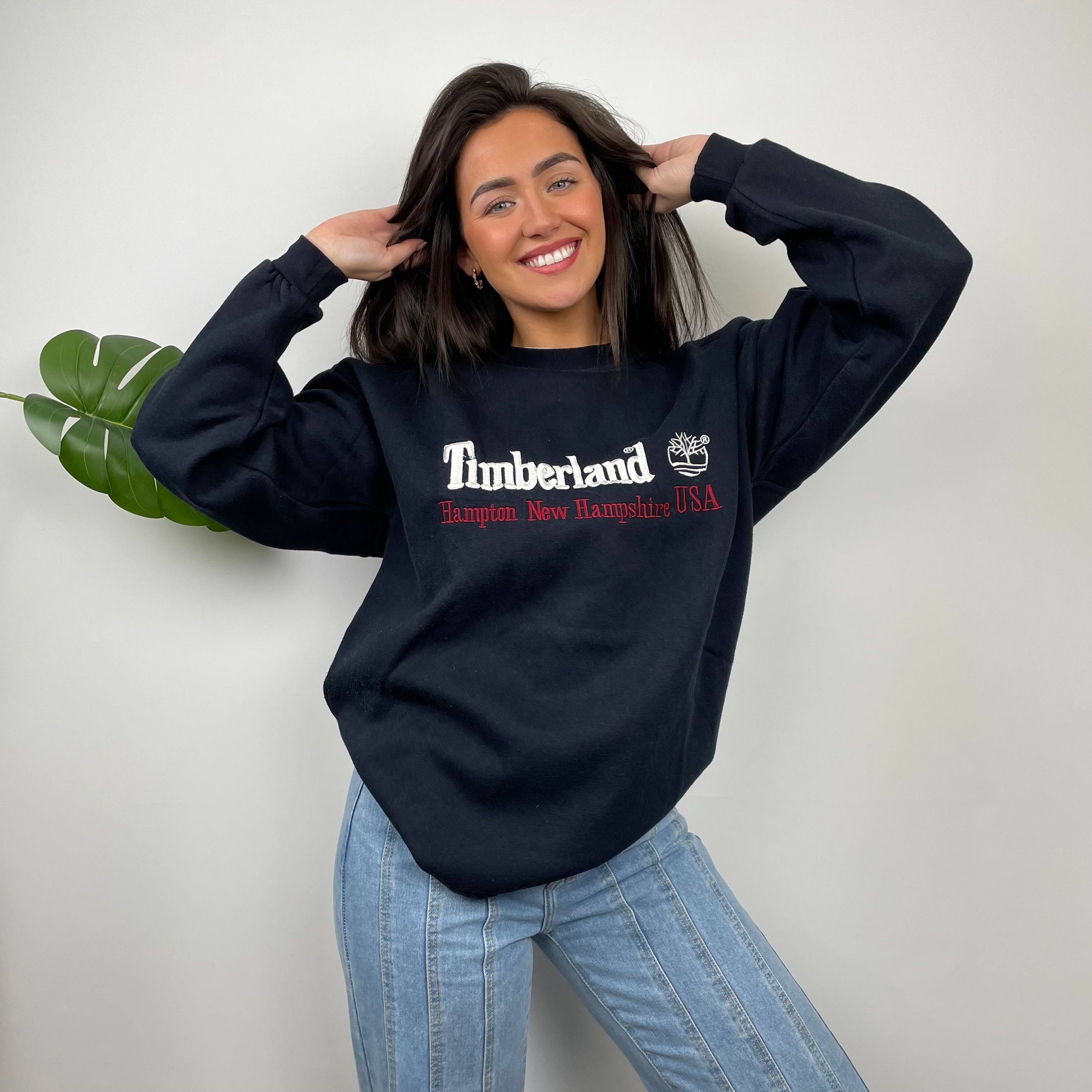 Timberland Black Embroidered Spell Out Sweatshirt (L)