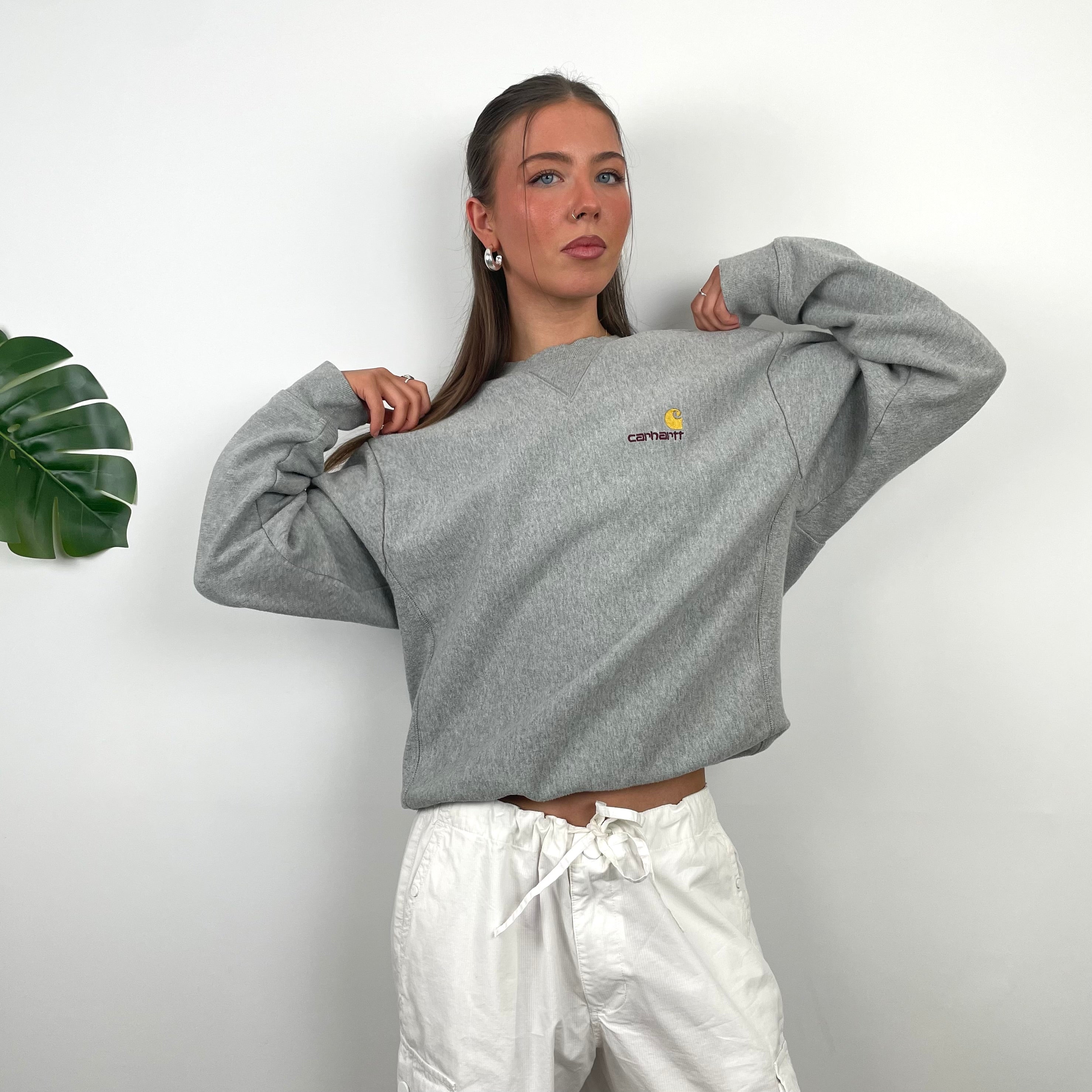 Carhartt Grey Embroidered Logo Sweatshirt (S)