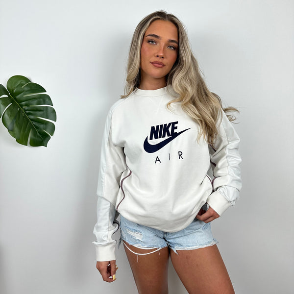 Nike Air White Embroidered Spell Out Sweatshirt (M)