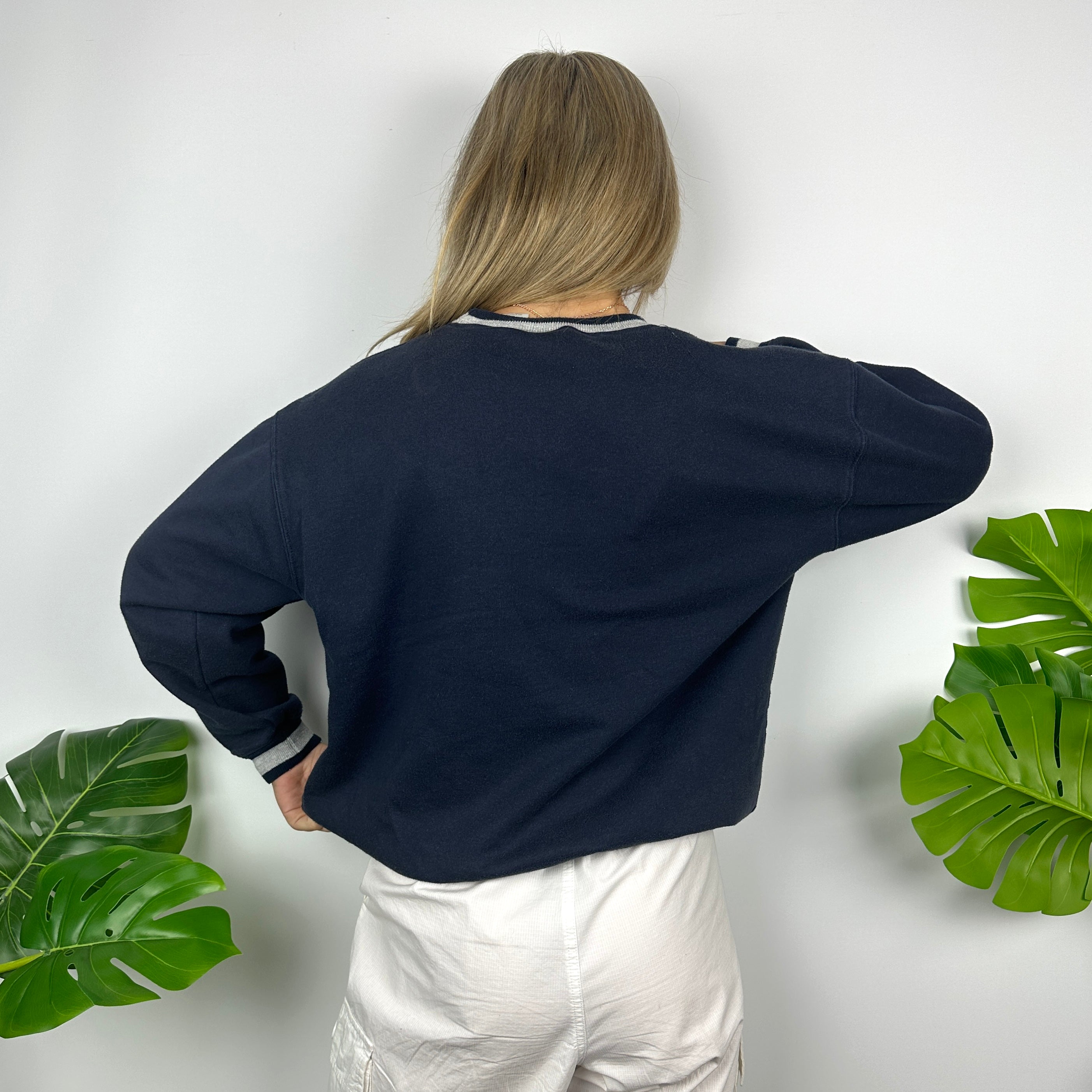 Nike Navy Embroidered Swoosh Sweatshirt (S)