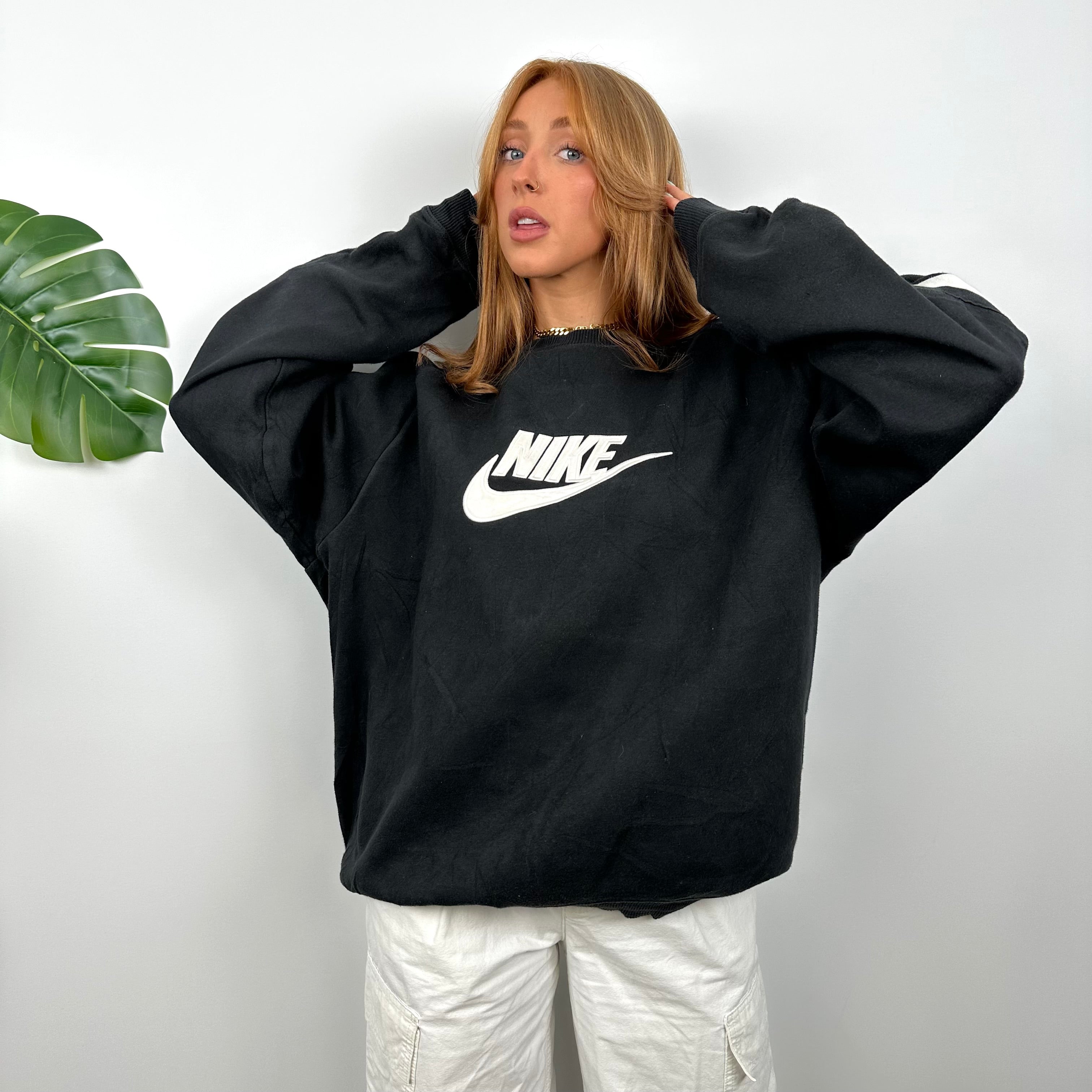 Nike Black Embroidered Spell Out Sweatshirt (L)