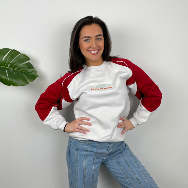 Umbro White Embroidered Spell Out Sweatshirt (L)