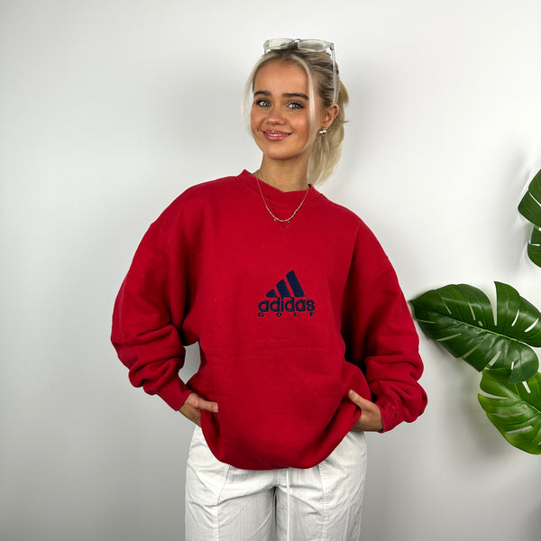 Adidas Golf RARE Red Embroidered Spell Out Sweatshirt (L)