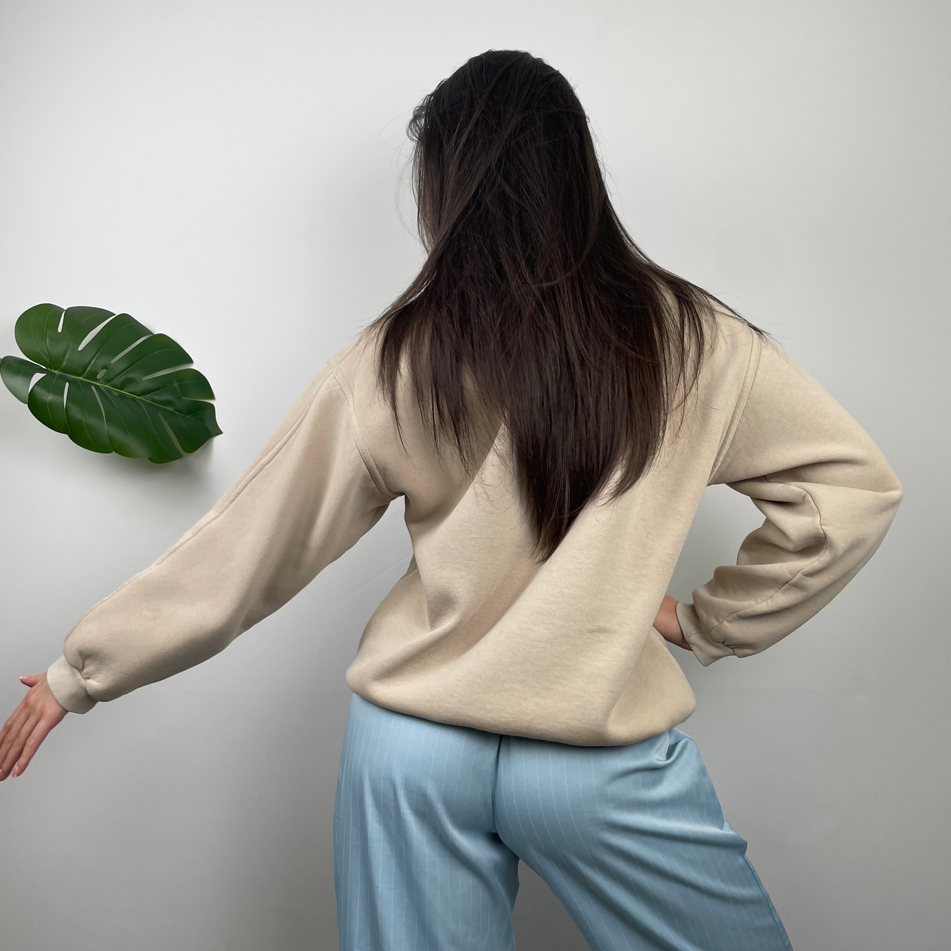 Adidas Equipment RARE Tan Beige Embroidered Spell Out Sweatshirt (M)