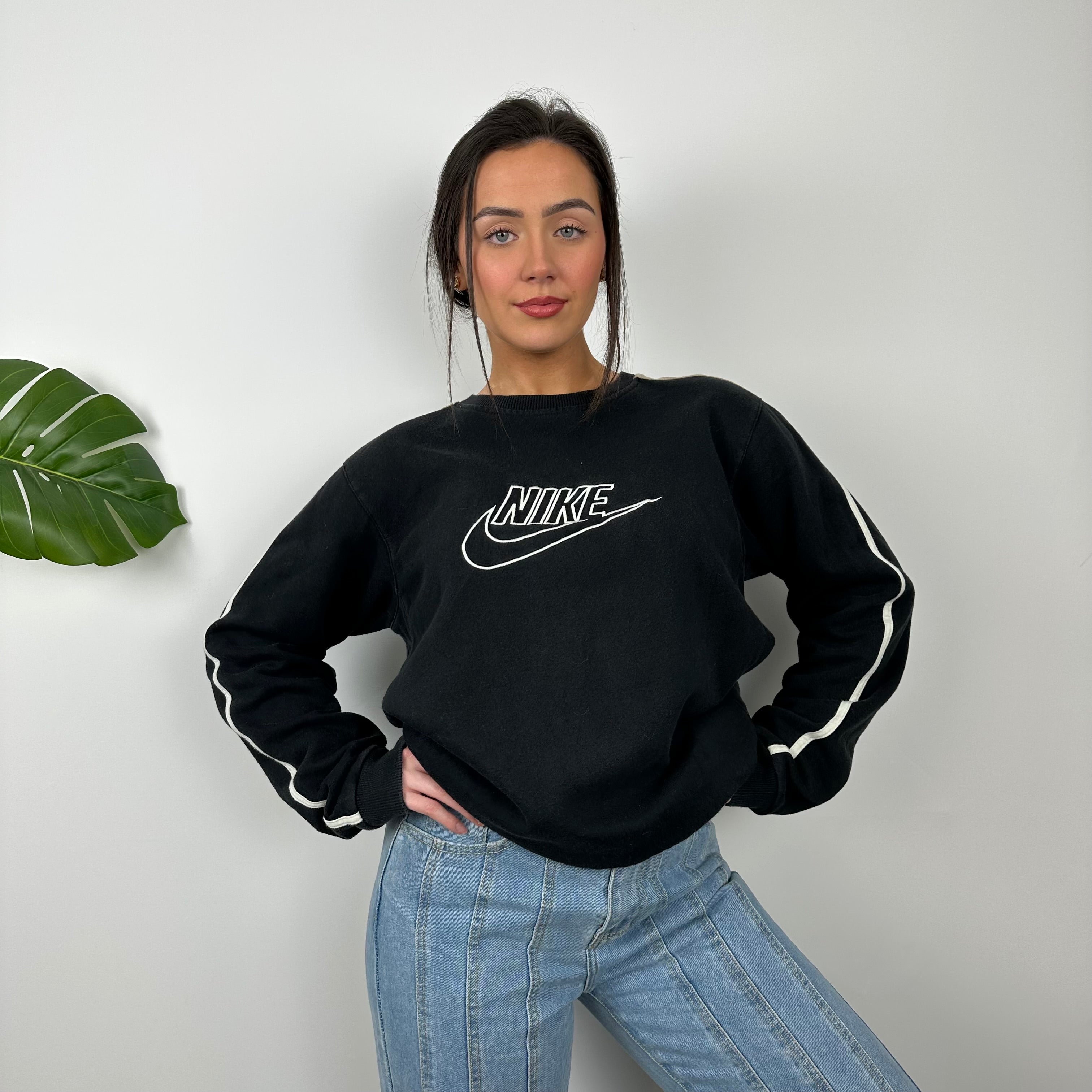 Nike RARE Black Embroidered Spell Out Sweatshirt (M)