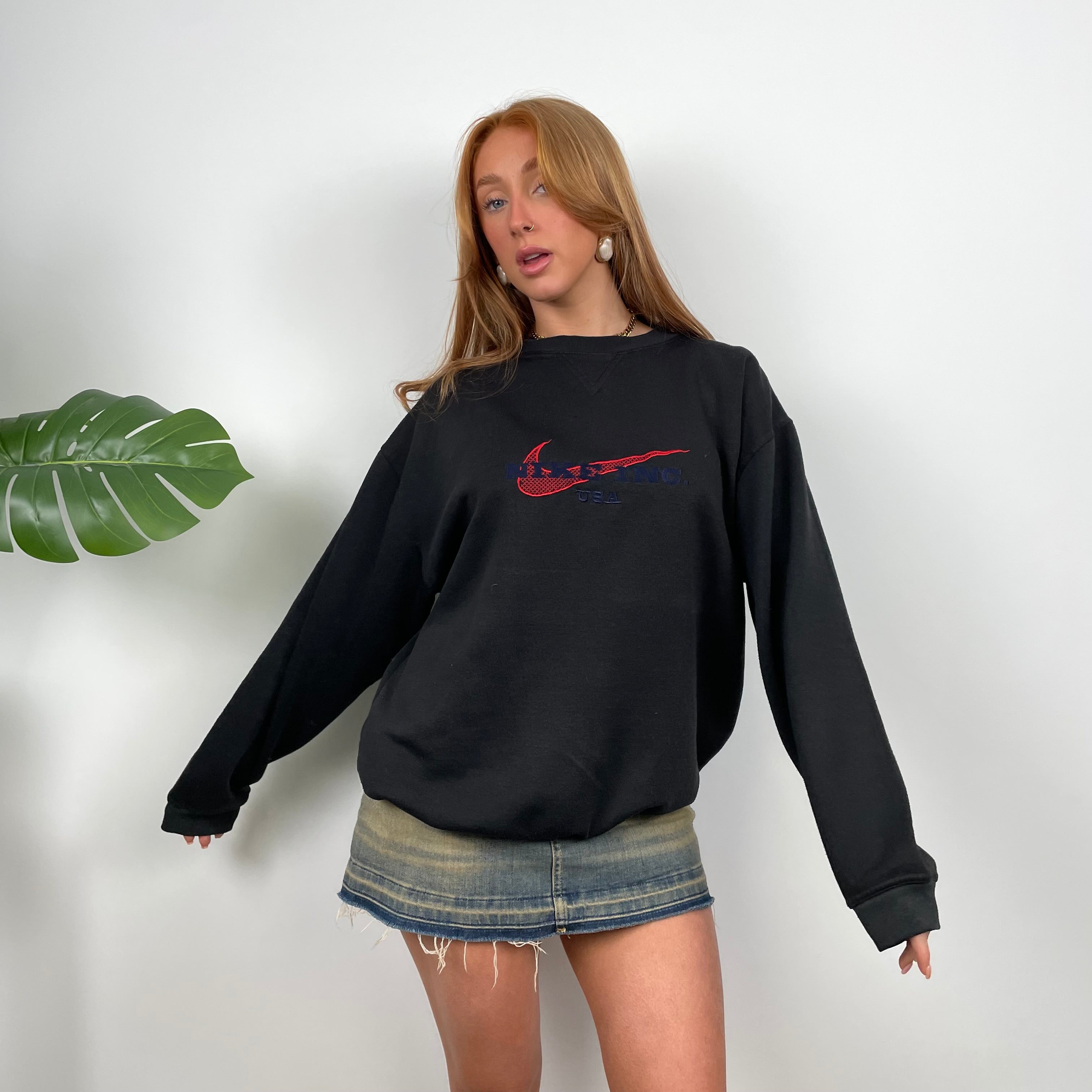 Nike Inc Black Embroidered Spell Out Sweatshirt (S)