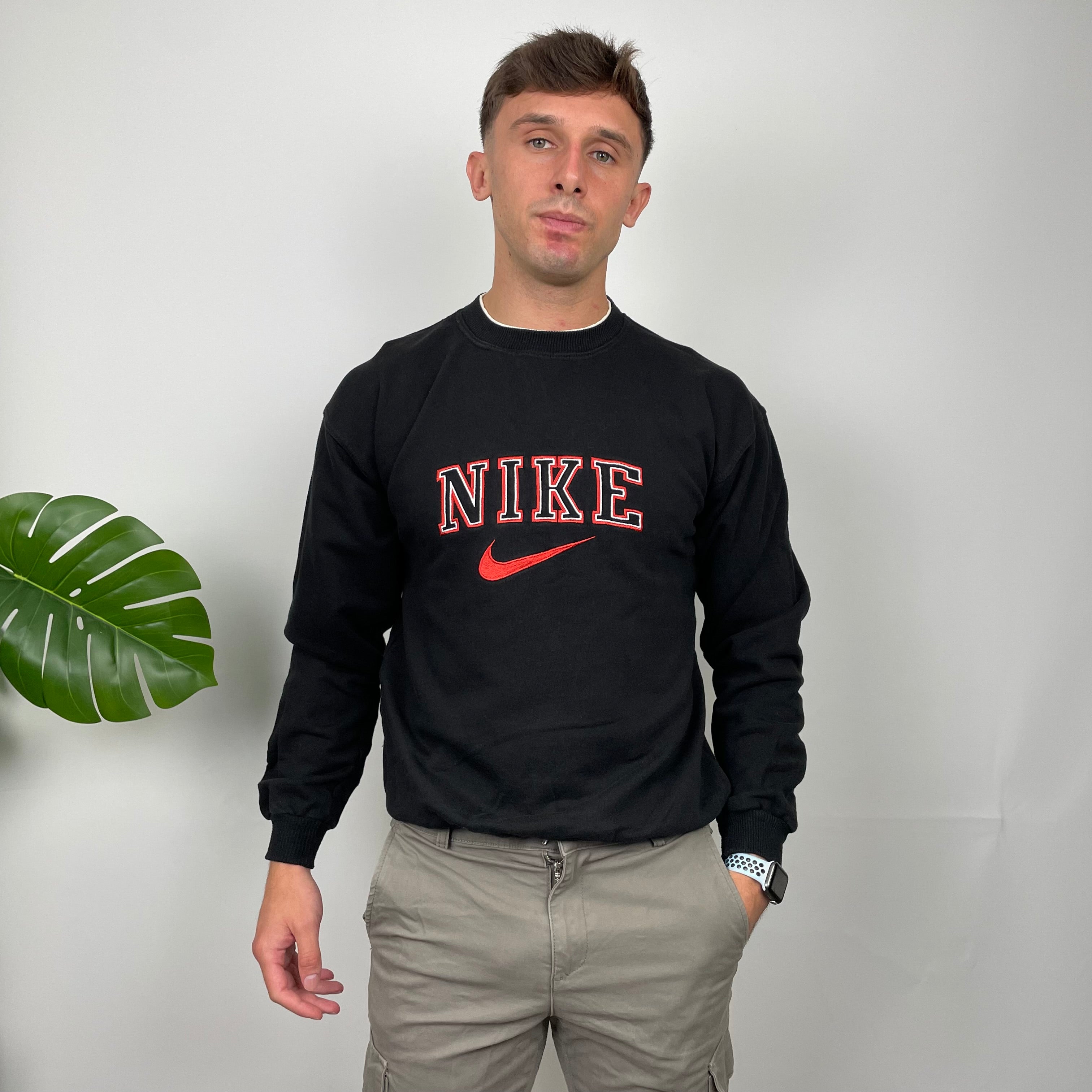 Nike Black Embroidered Spell Out Sweatshirt (L)