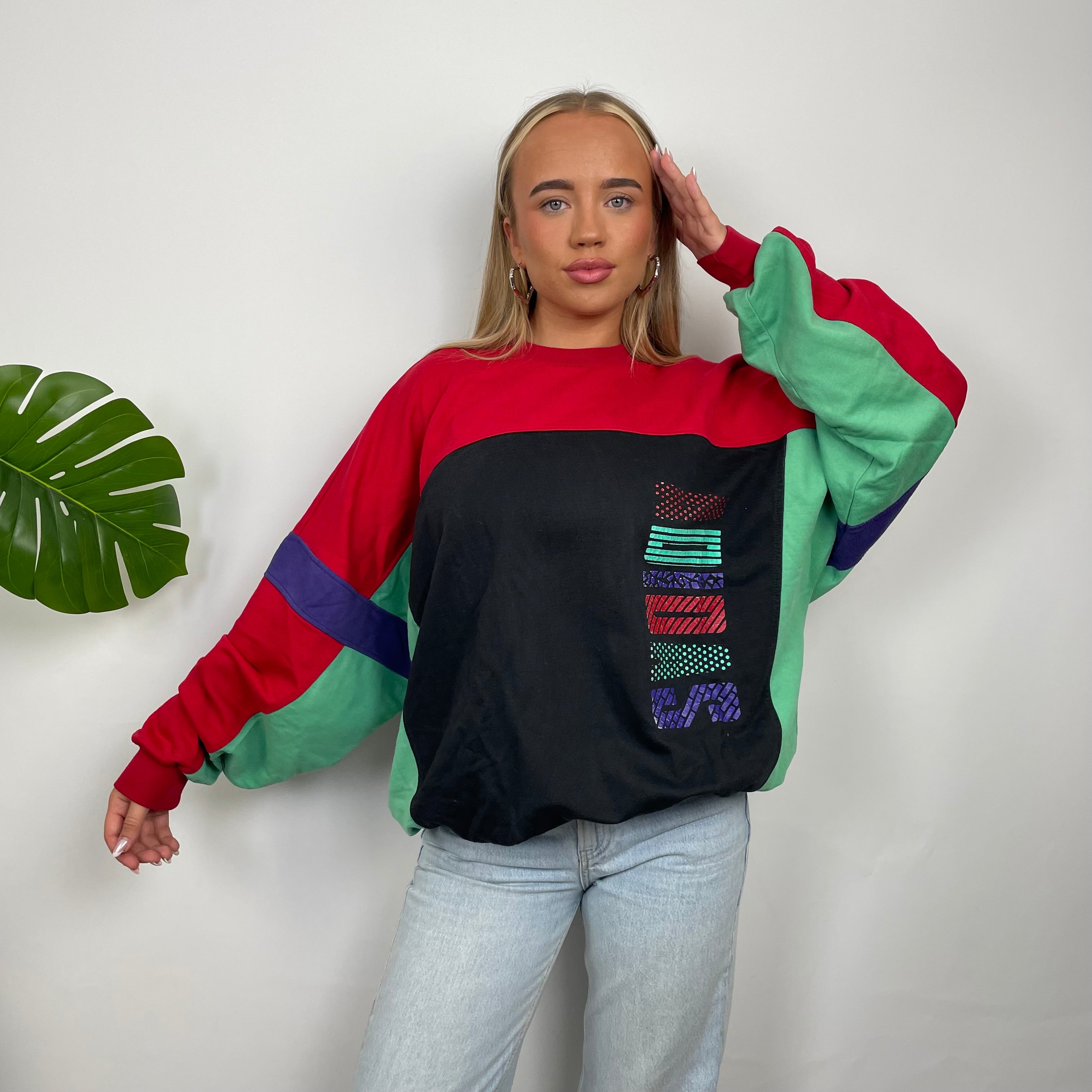 Adidas Colour Block Spell Out Sweatshirt (M)