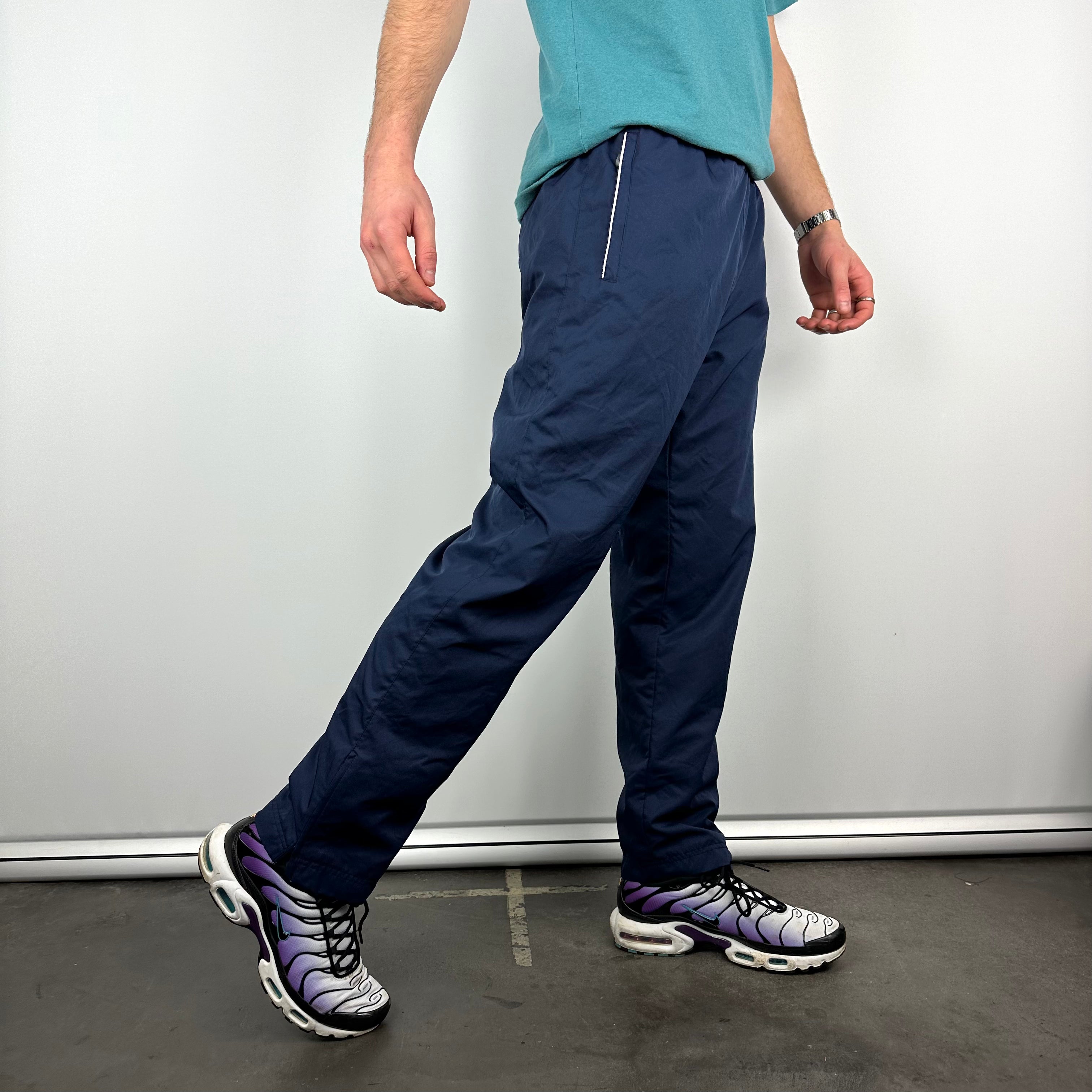 Nike Navy Embroidered Swoosh Track Pants (M)