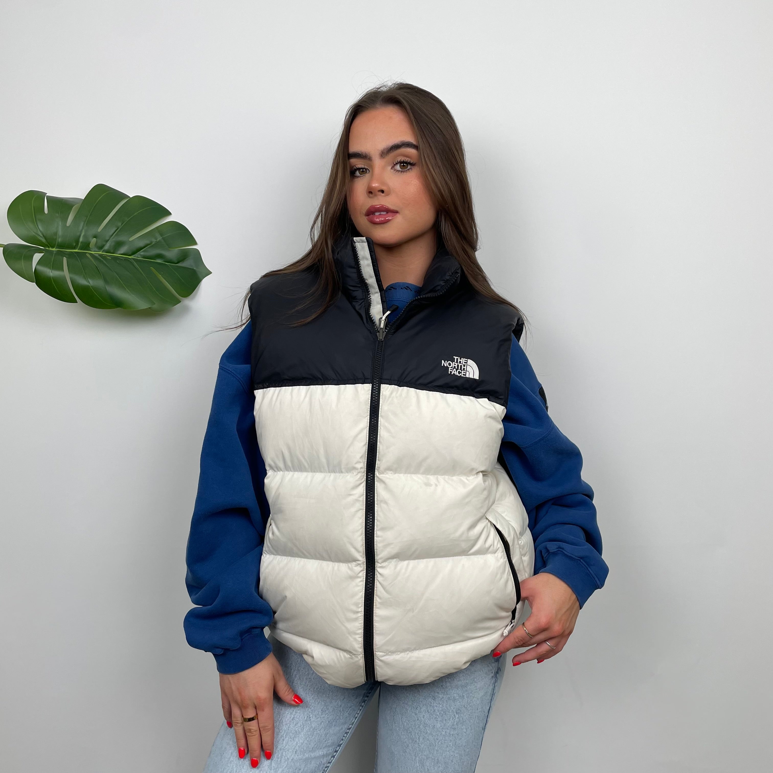 The North Face RARE White Nuptse 700 Puffer Gilet (L)