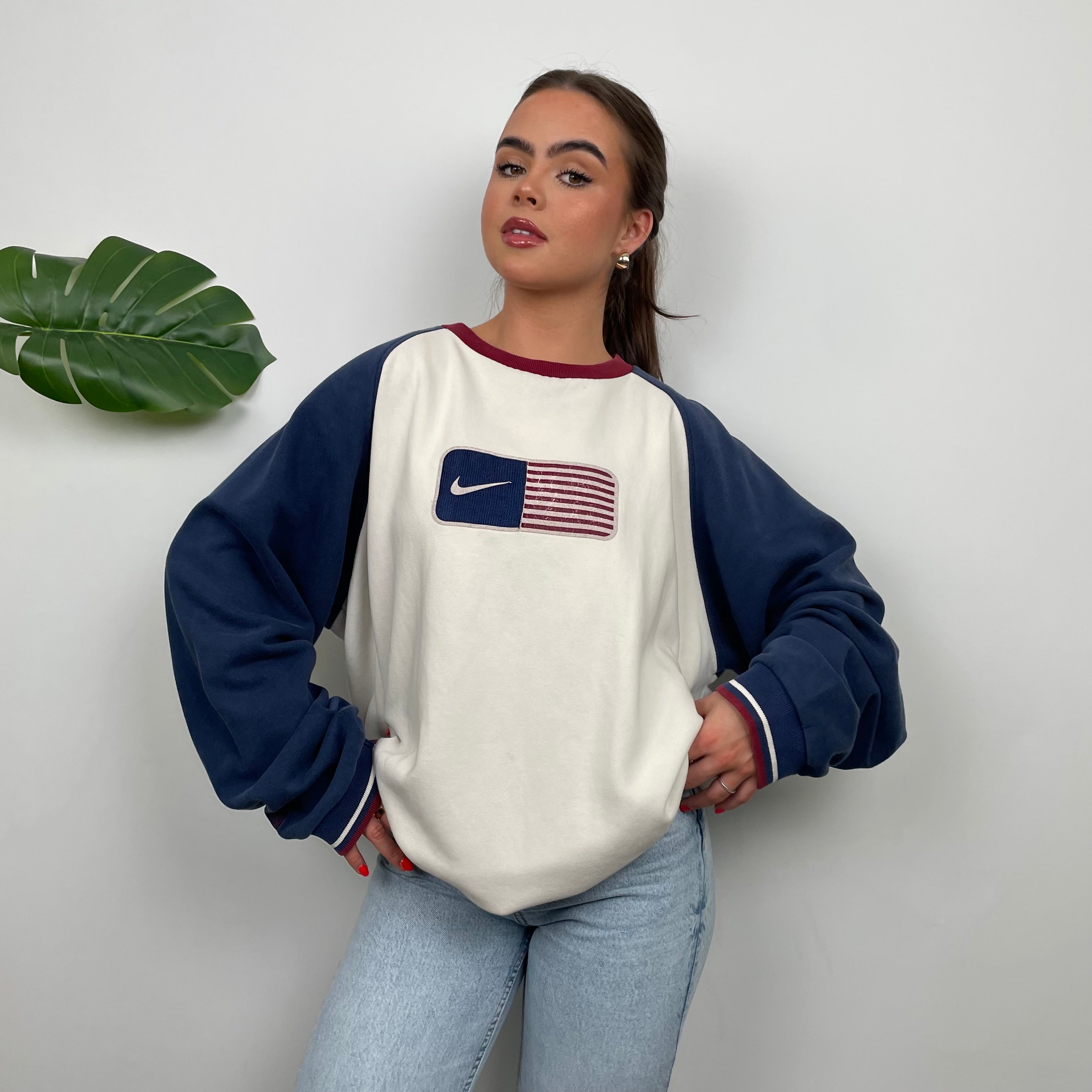 Nike X USA White Embroidered Spell Out Sweatshirt (L)